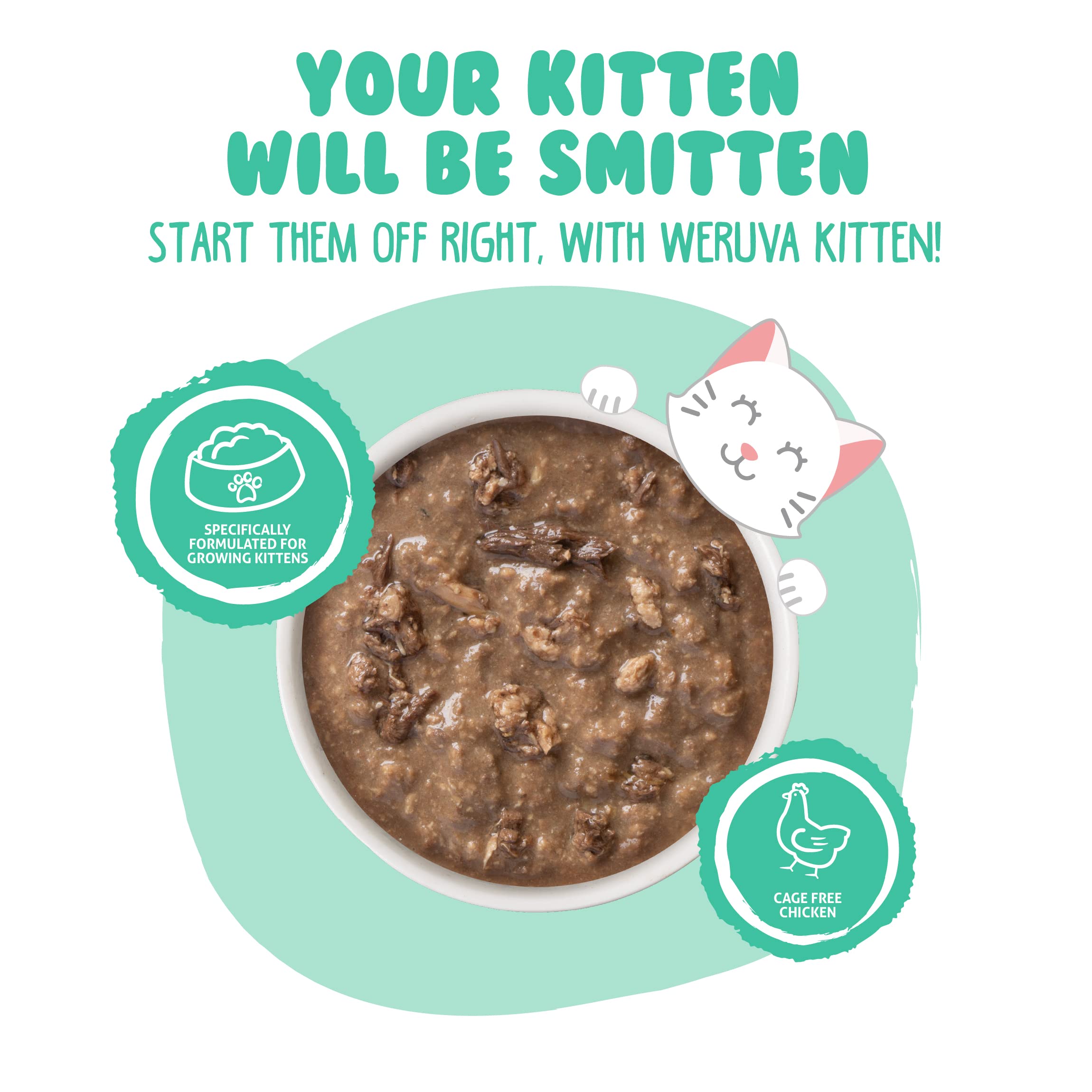 Weruva Kitten, Chicken & Tuna Formula in Gravy, 3oz Can (Pack of 12)