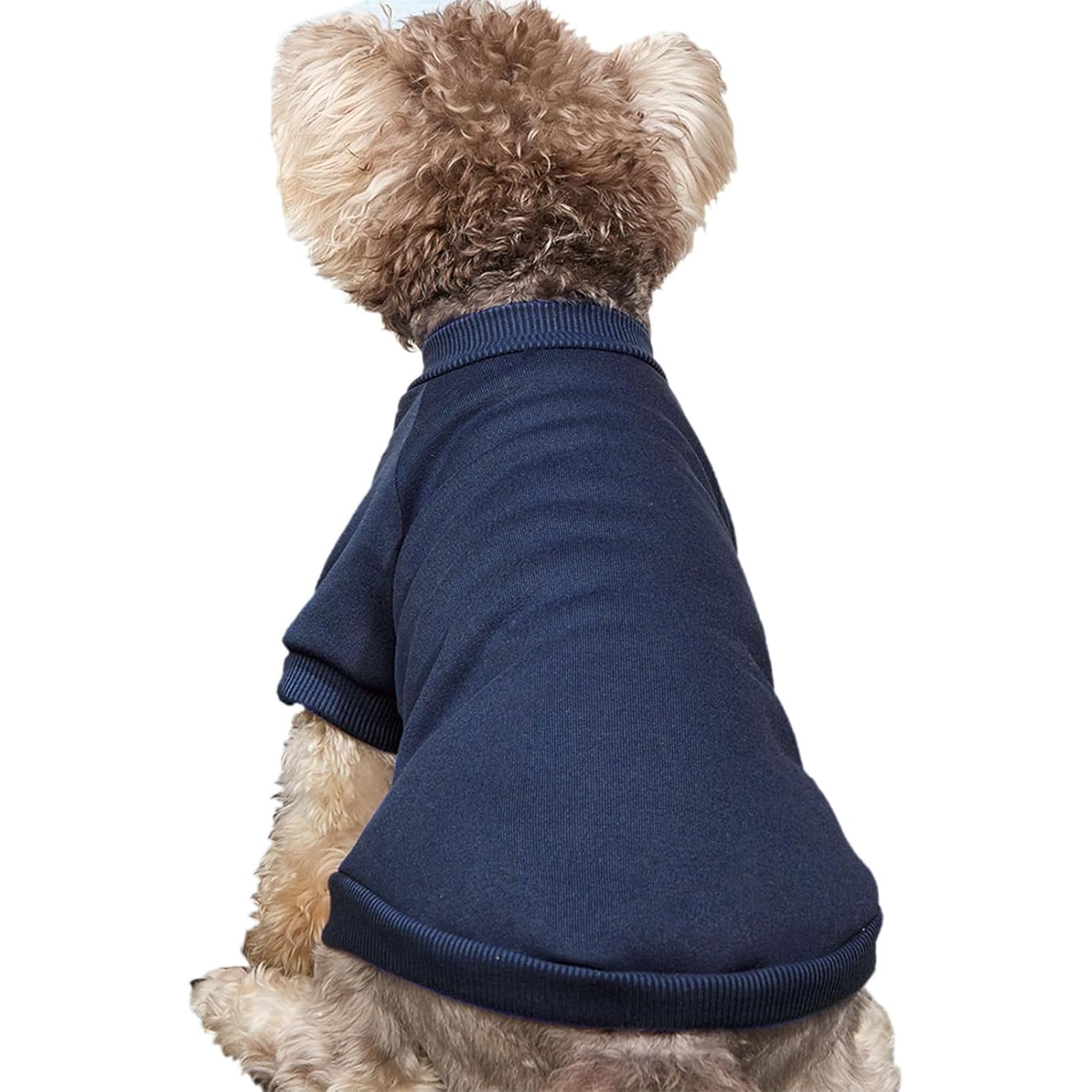 Jouhoi Puppy Sweater For Small Dogs Clothes Warm Winter Cat Clothe Pet Sweatshirt Knitwear Doggie Kitten Clothing (Small, Navy)