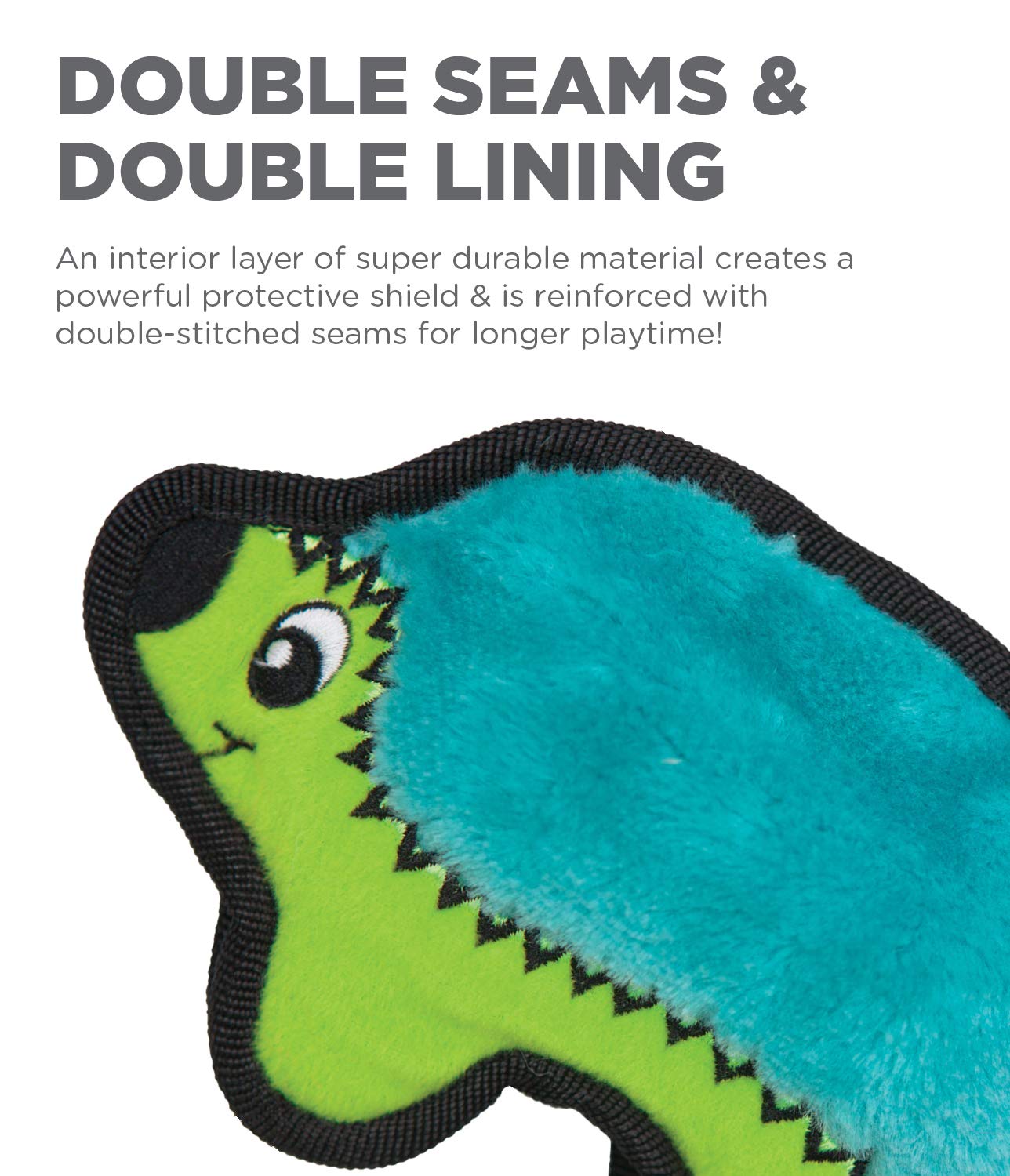 Outward Hound Durablez Tough Plush Squeaky Dog Toy, Hedgehog, Turquoise, Xs