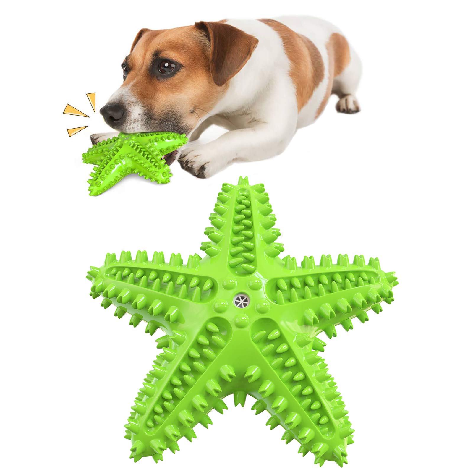 Carllg Dog Toys For Aggressive Chewers, Puppy Teething Chew Toys, Durable Indestructible Squeaky Interactive Puzzle Starfish Toy