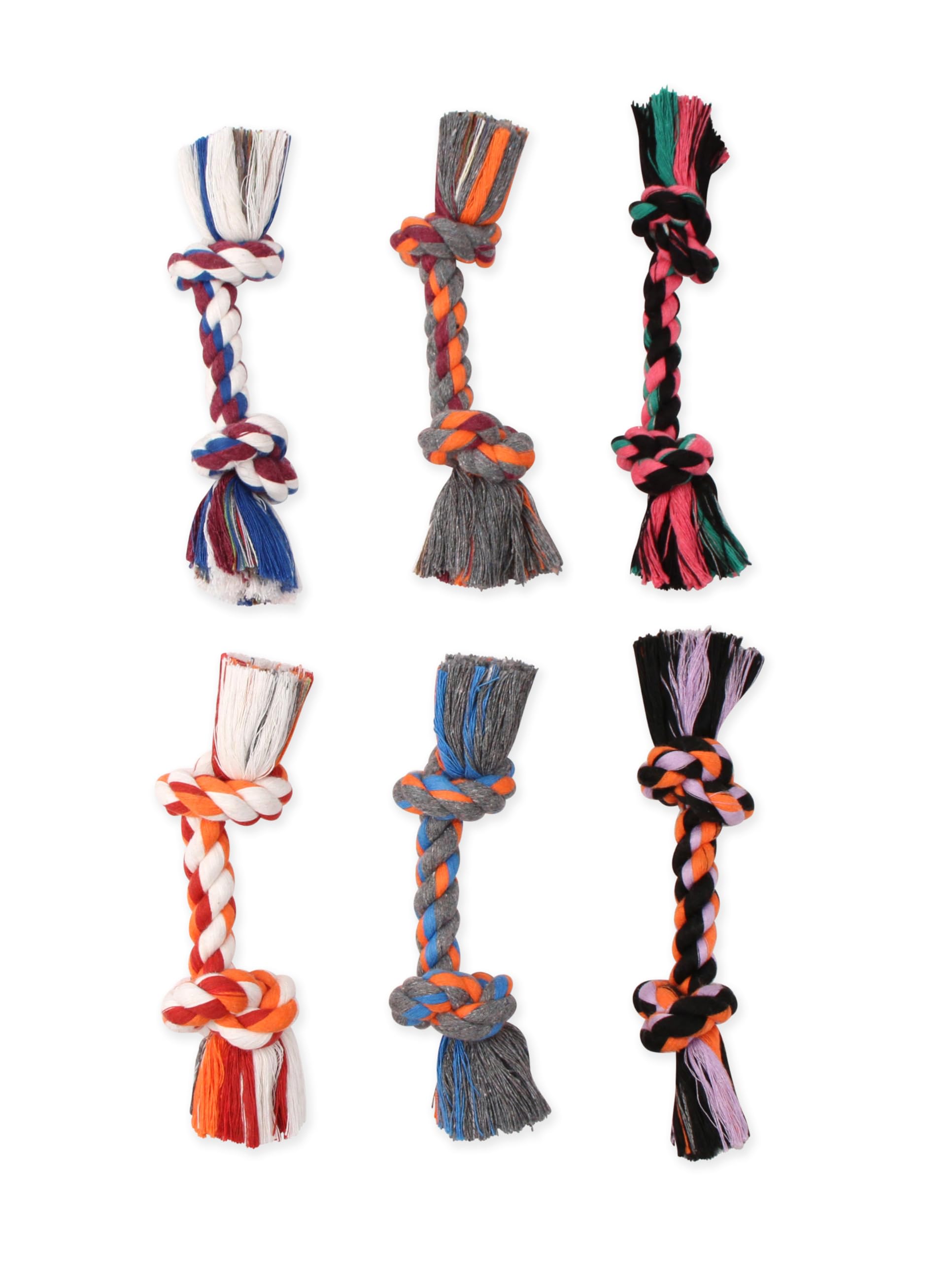 Mammoth Pet Products Flossy Chews Cottonblend Color Rope E, Mini, 6-Inch, Multicolored (20000V)