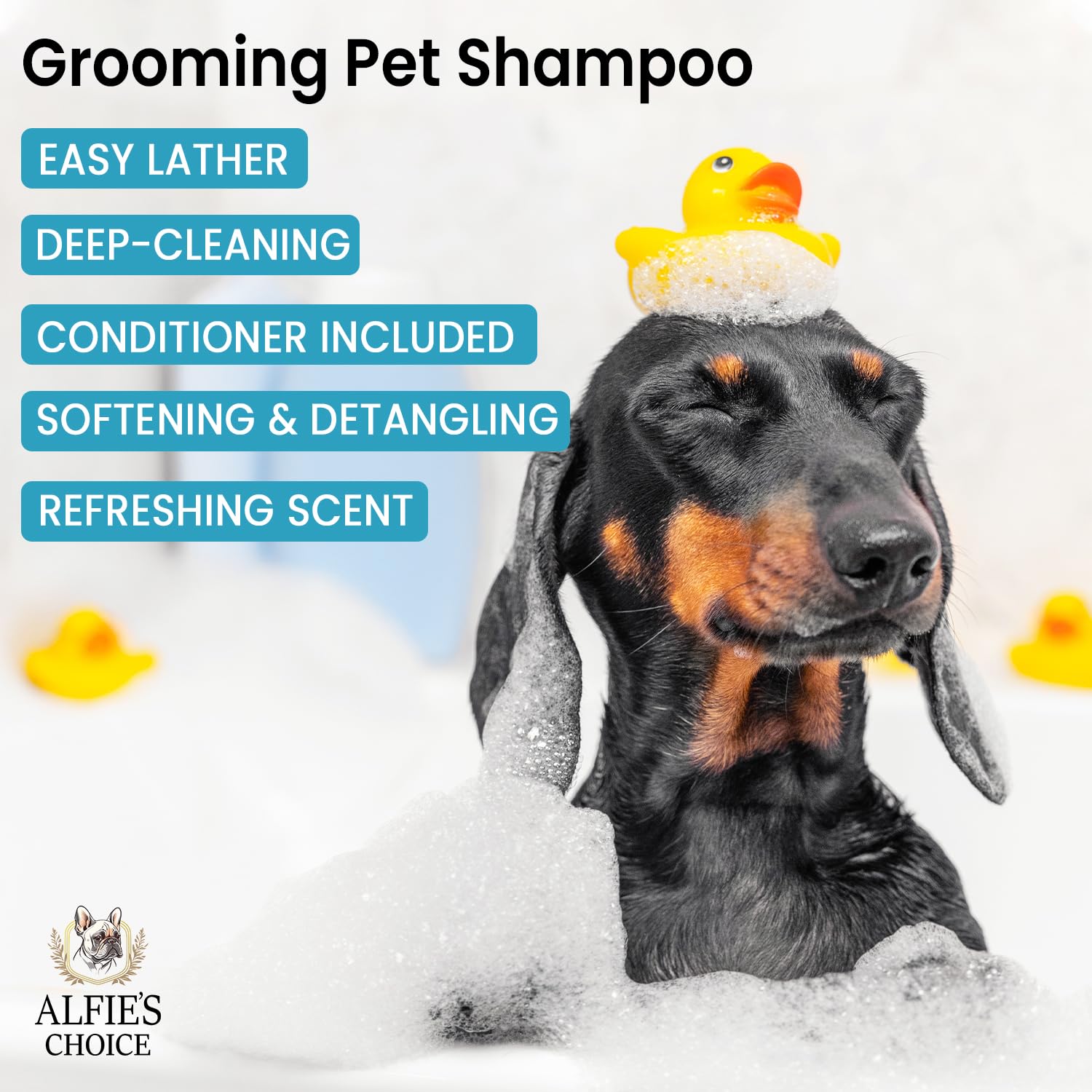 Dog Shampoo And Conditioner Set For Itchy Skin, Allergies & Odor - 2-In-1 Calming Formula With Lavender, Rosemary & Biotin - Moi