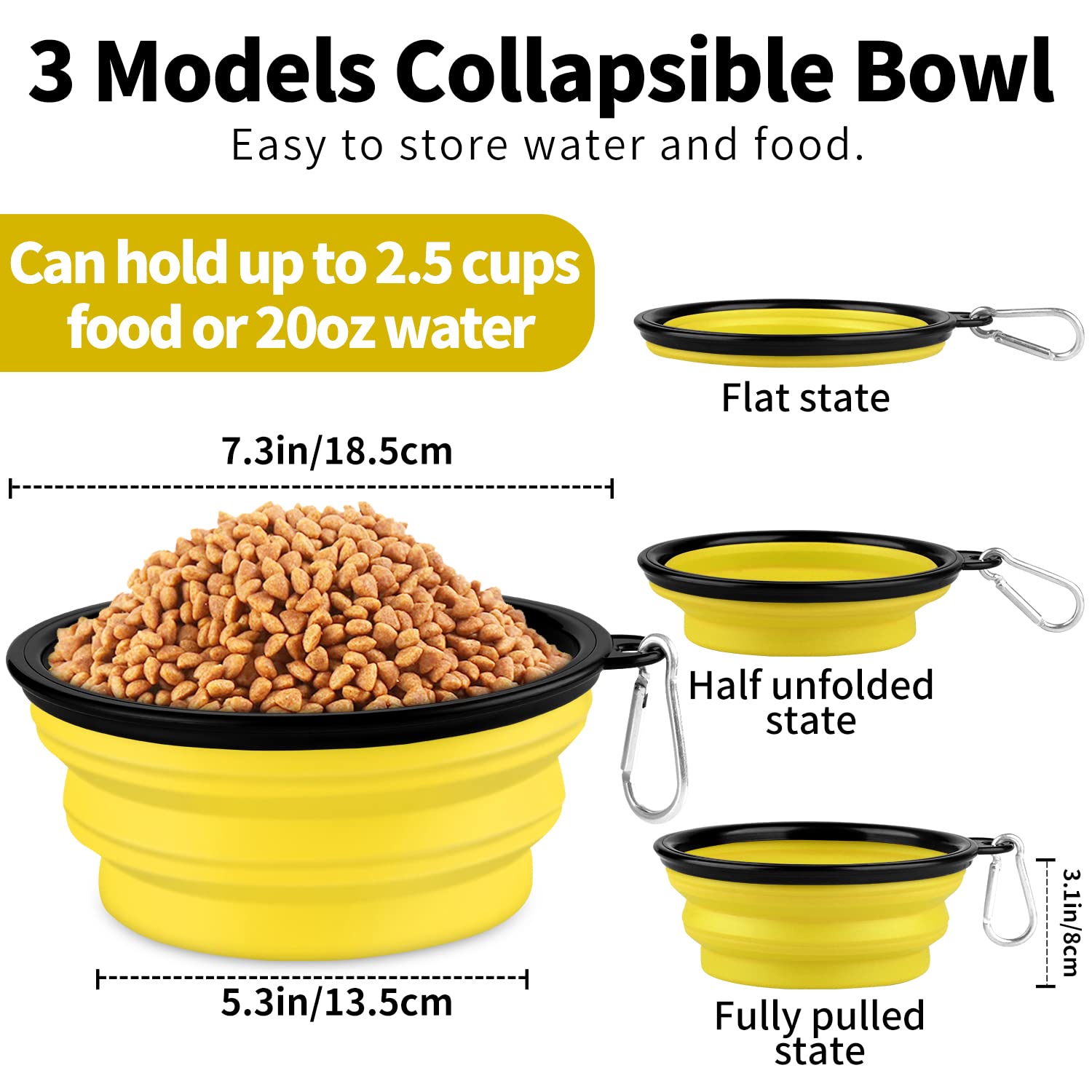 Paercute Collapsible Dog Bowl, Lightweight And Portable, Ideal For Outdoor, Hiking, Camping, And Walking Your Dog