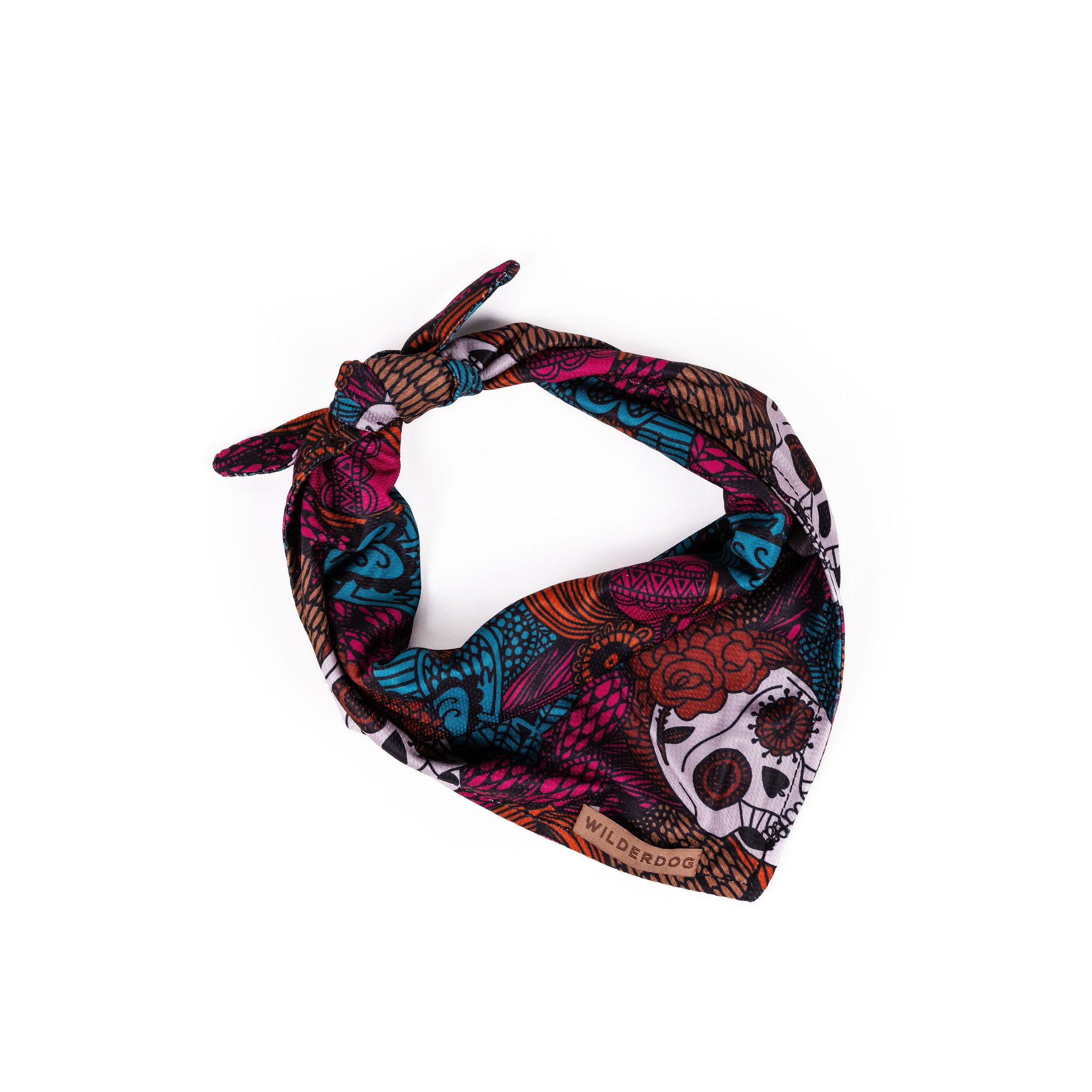Wilderdog Dog Bandana With Lightweight Quick Drying Poly-Blend Mesh Material In Calavera