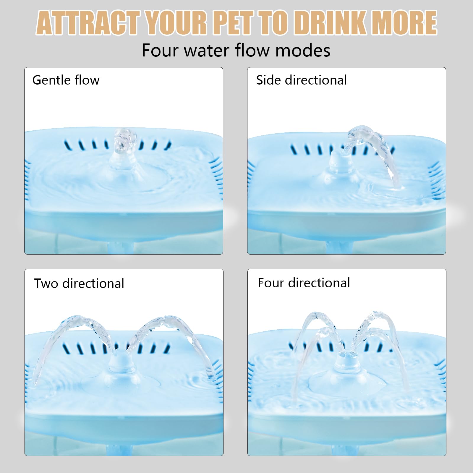 Cat Water Fountain - Boodidi Ultra Silent Pet Drinking Fountain For Cats And Small Dogs, Indoor Water Fountain, 2.4L/2.5Qt Capac