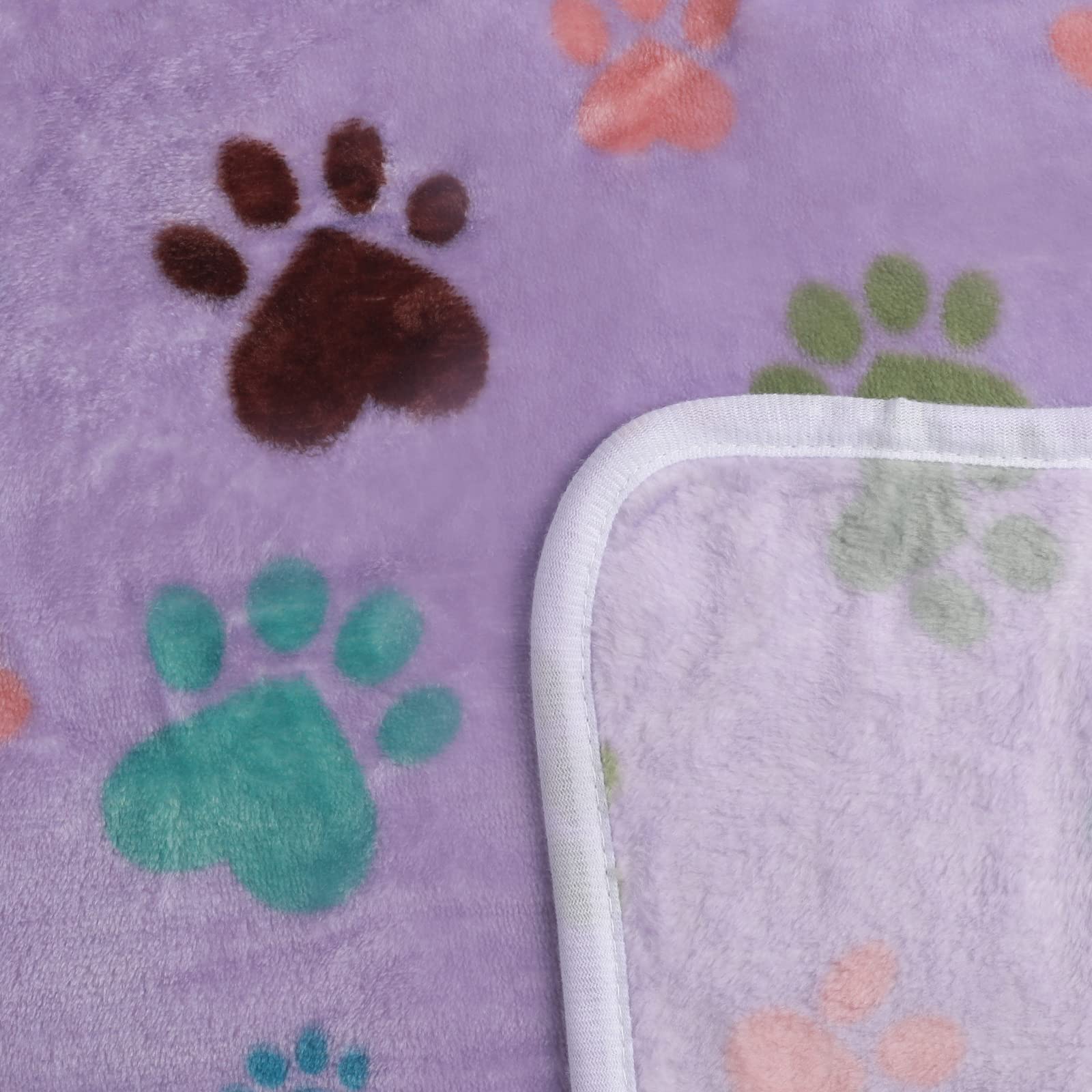 1 Pack 6 Blankets Dog Cat Soft Fluffy Fleece Pet Blanket Warm Cute Print Design Puppy Kitten Blanket Doggy Paw Large(41'X31')