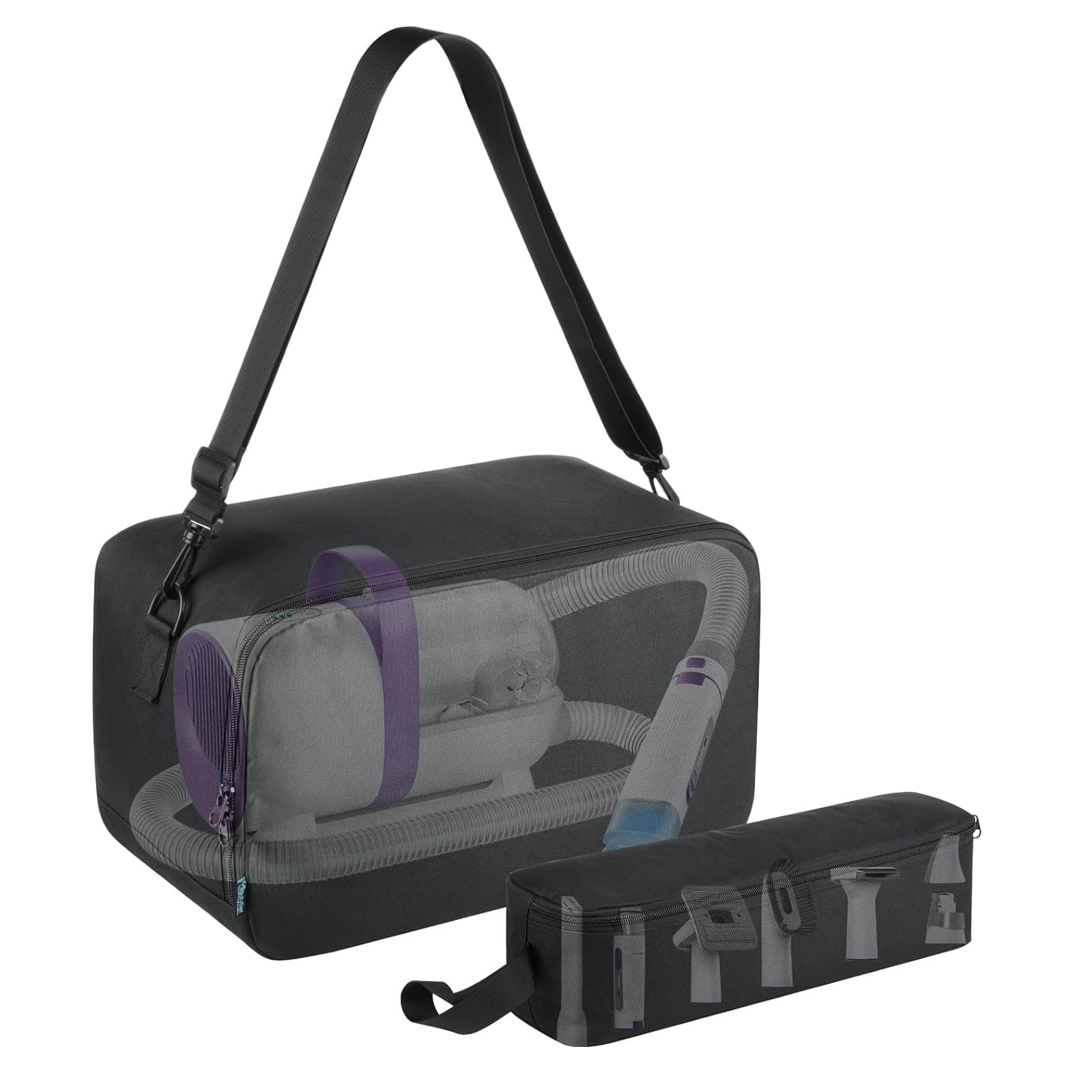 Beautyflier Pet Grooming Supplies Organizer, Protective Tote Bag Case for Pet Grooming Kit & Vacuum Suction Dogs Cats Hair, Trav