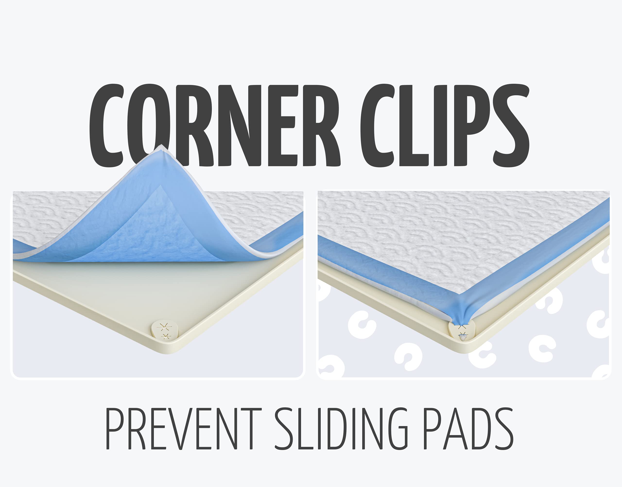 Skywin Tidyfriend Silicone Pee Pad Holder Tray, 3 Pack For 30 X 23 Inch No-Spill, Leakproof, Easy-To-Clean Puppy Pad Holder (Bei