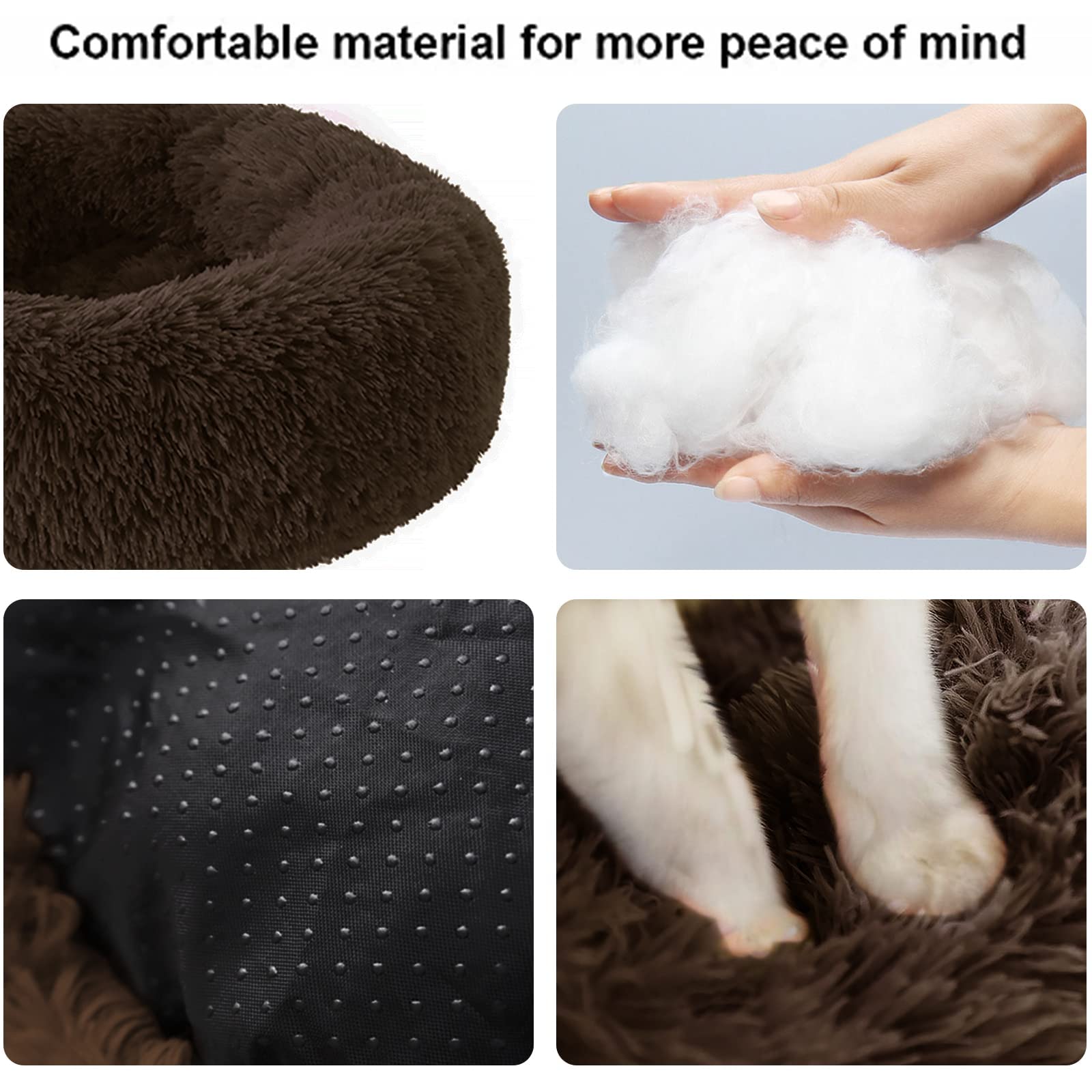 Nisrada Dog Bed For Small Medium Large Dogs, 24 Inch Calming Dogs Bed, Washable-Round Cozy Soft Pet Bed For Puppy And Kitten Wit