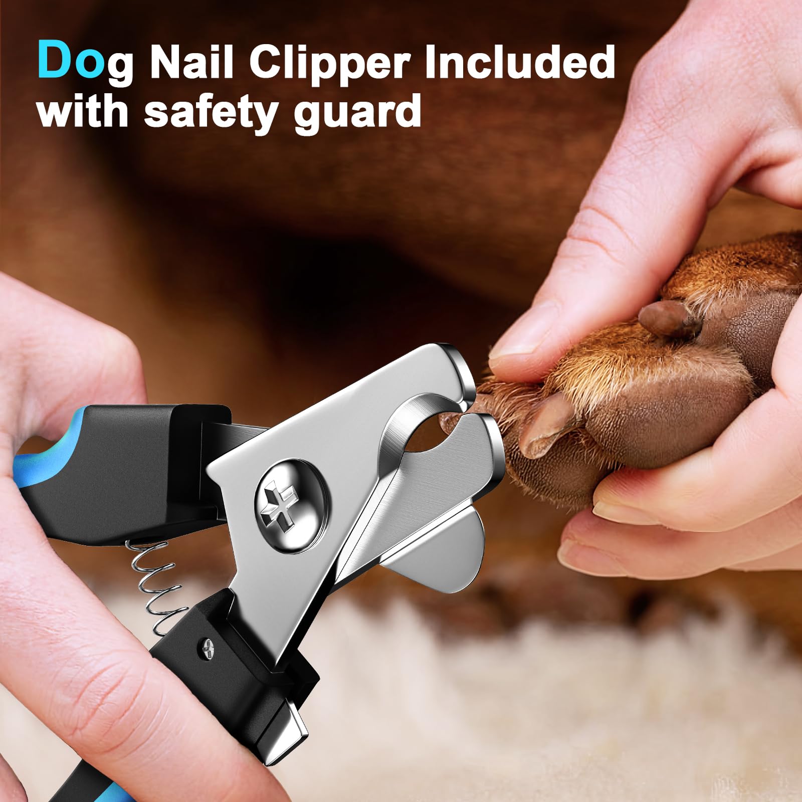 Dog Nail Grinder, Dog Nail Trimmers, And Clippers Kit With 2 Led Lights. Super Quiet Electric Pet Nail Grinder, Rechargeable, Fo