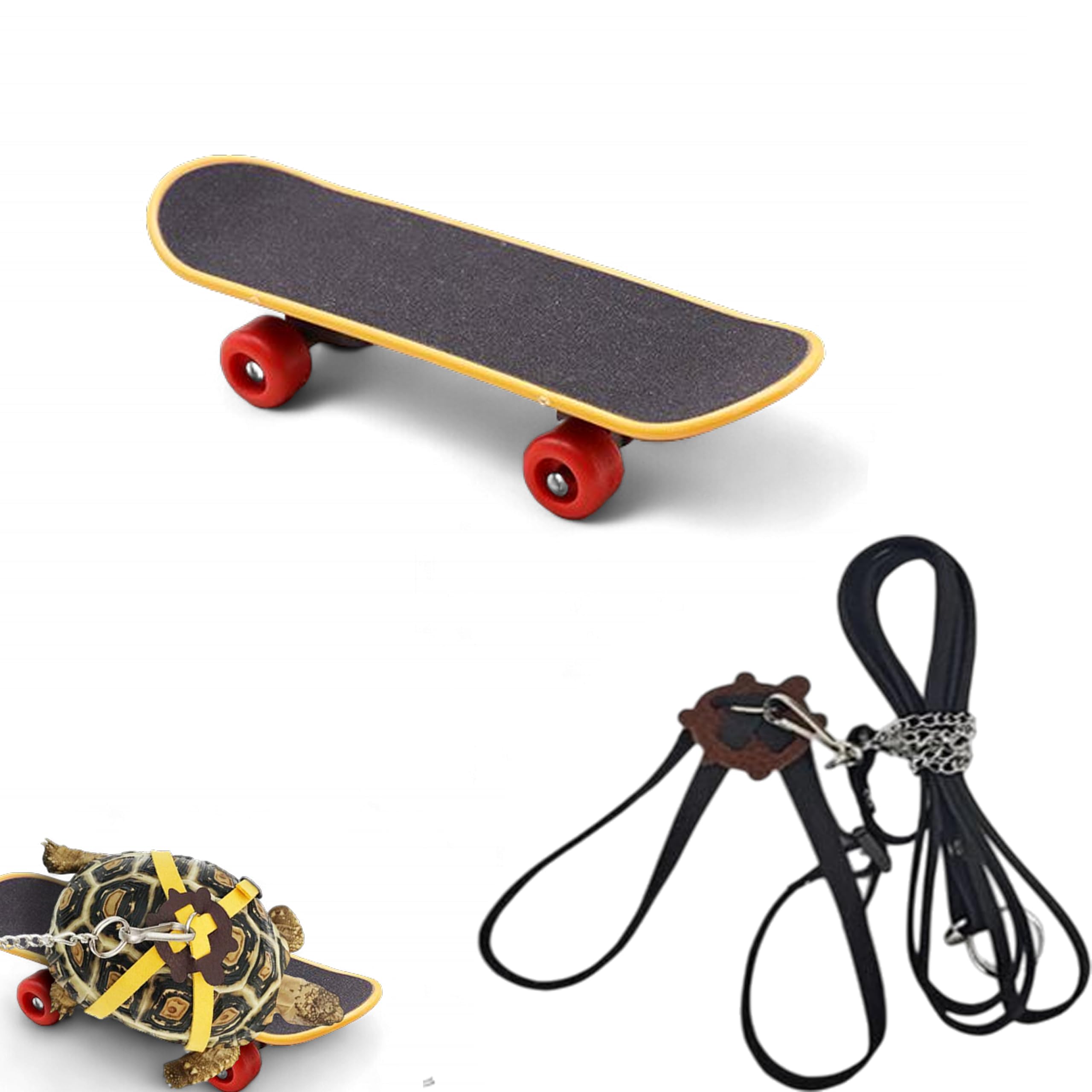 Tortoise Harness And Leash With Mini Skateboard For Turtle, Tortoise Leash, Tortoise Skateboard For Bearded Dragon Lizard, Skate