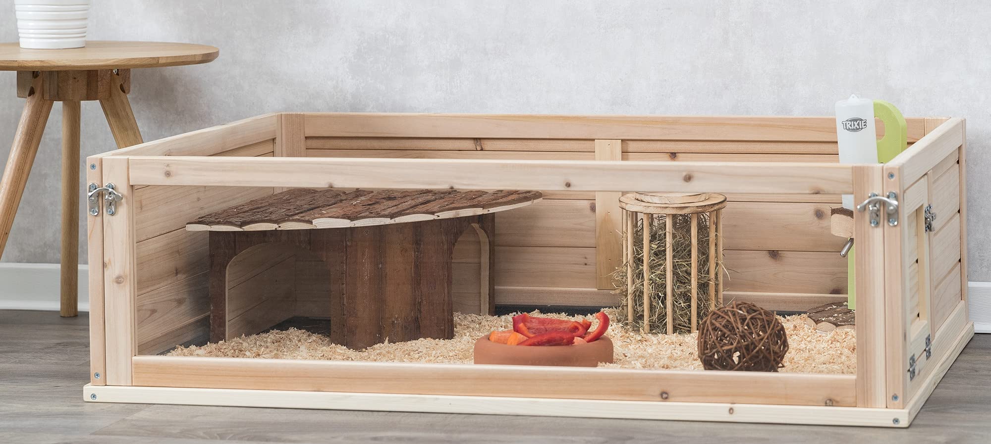 Trixie Small Animal Indoor Wooden Run With A View, Playpen For Turtles, Guinea Pigs, Hamsters