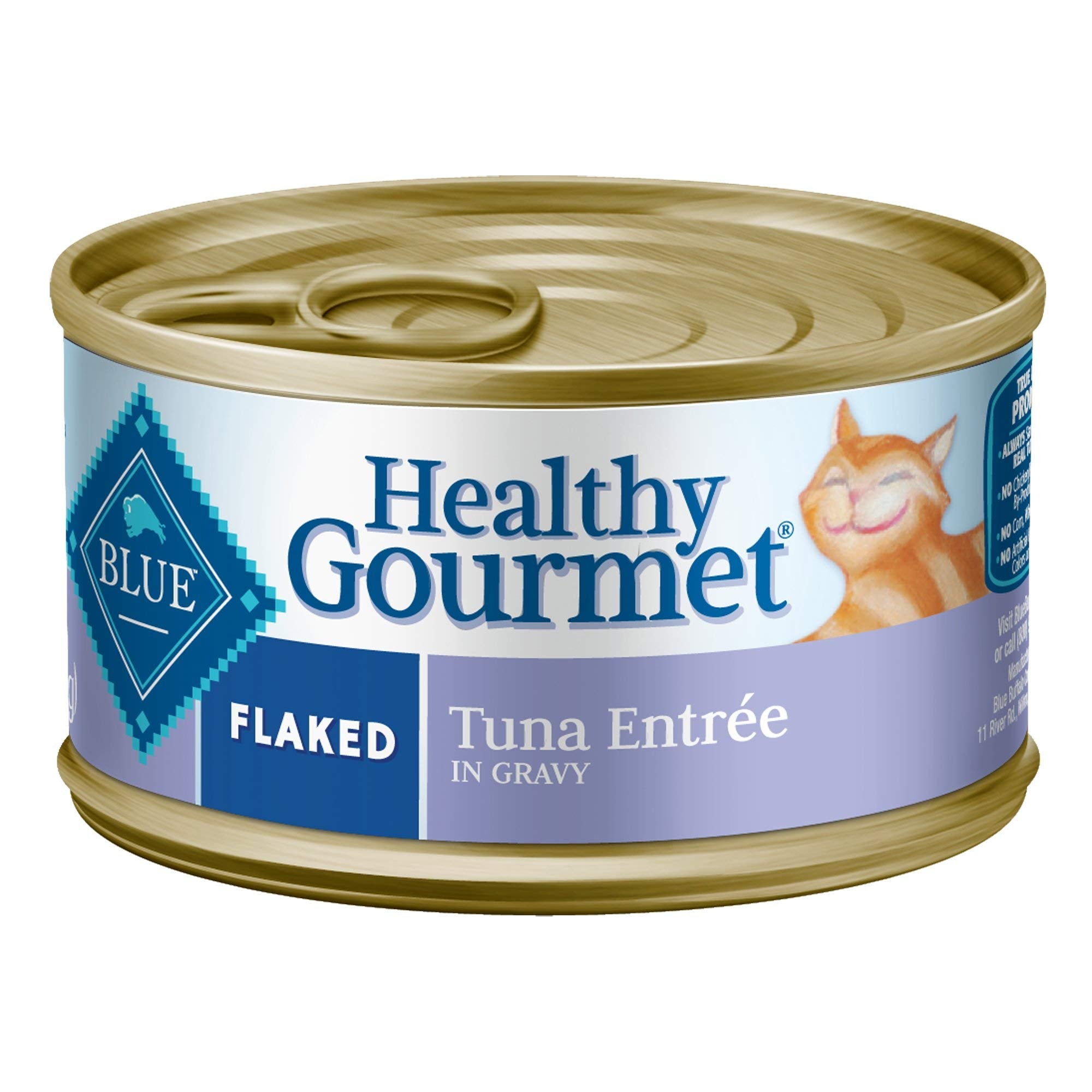 Blue Buffalo Healthy Gourmet Natural Adult Flaked Wet Cat Food Variety Pack Tuna, Chicken, Fish & Shrimp 3-Oz Cans (12 Count- 4