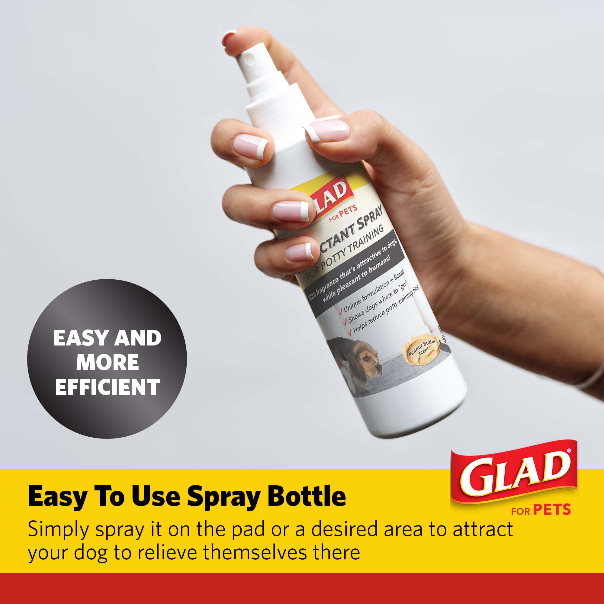 Glad for Pets Attractant Spray for Potty Training Dogs & Puppies, Peanut Butter Scent, 16oz - Effective Dog Potty Training Spray
