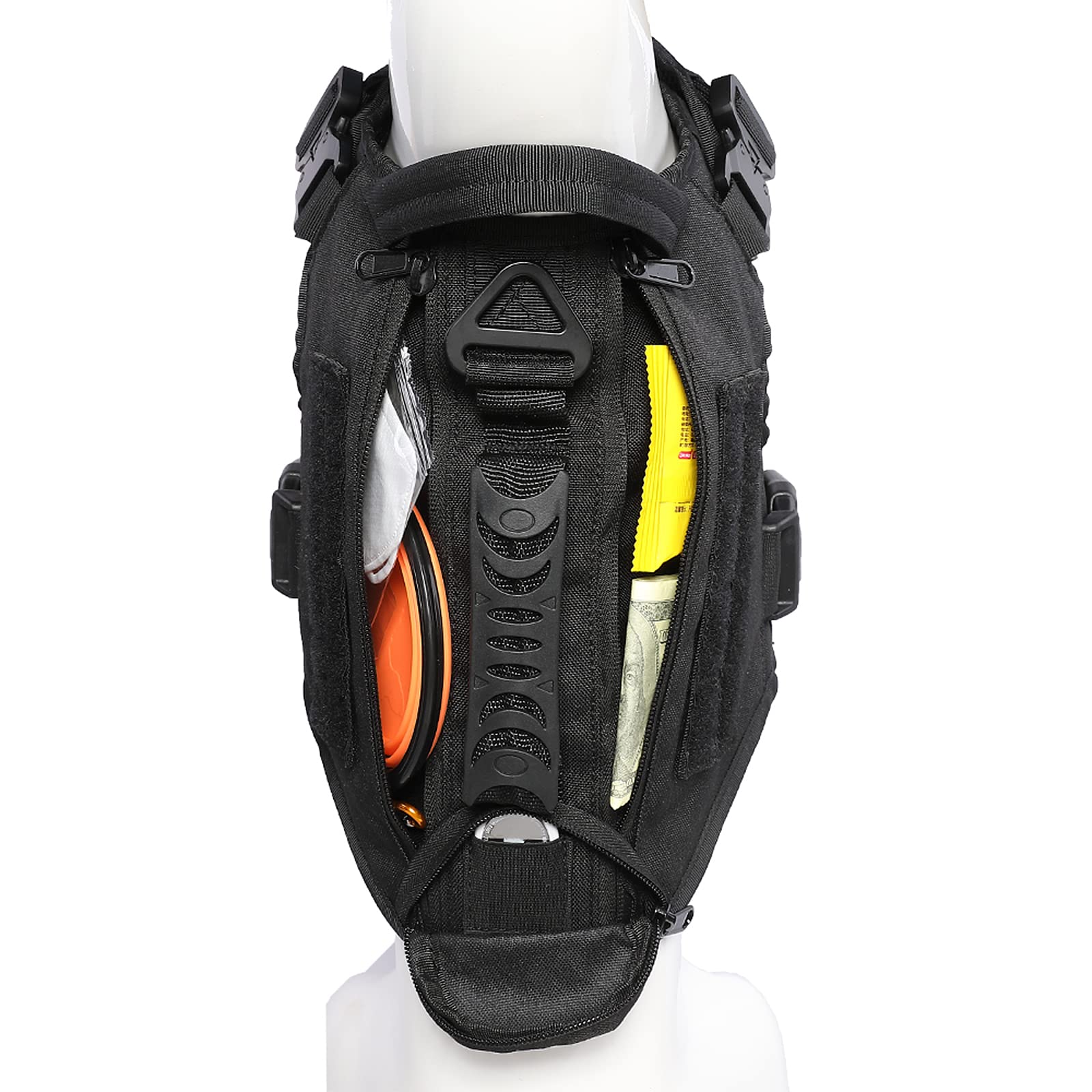 Tactical Dog Harness For Medium And Large Dogs No Pull Adjustable Dog Vest For Training Hunting Walking Military Dog Harness With Handle Service Dog Vest With Molle & Loop Panels Black,L(Vest Only)