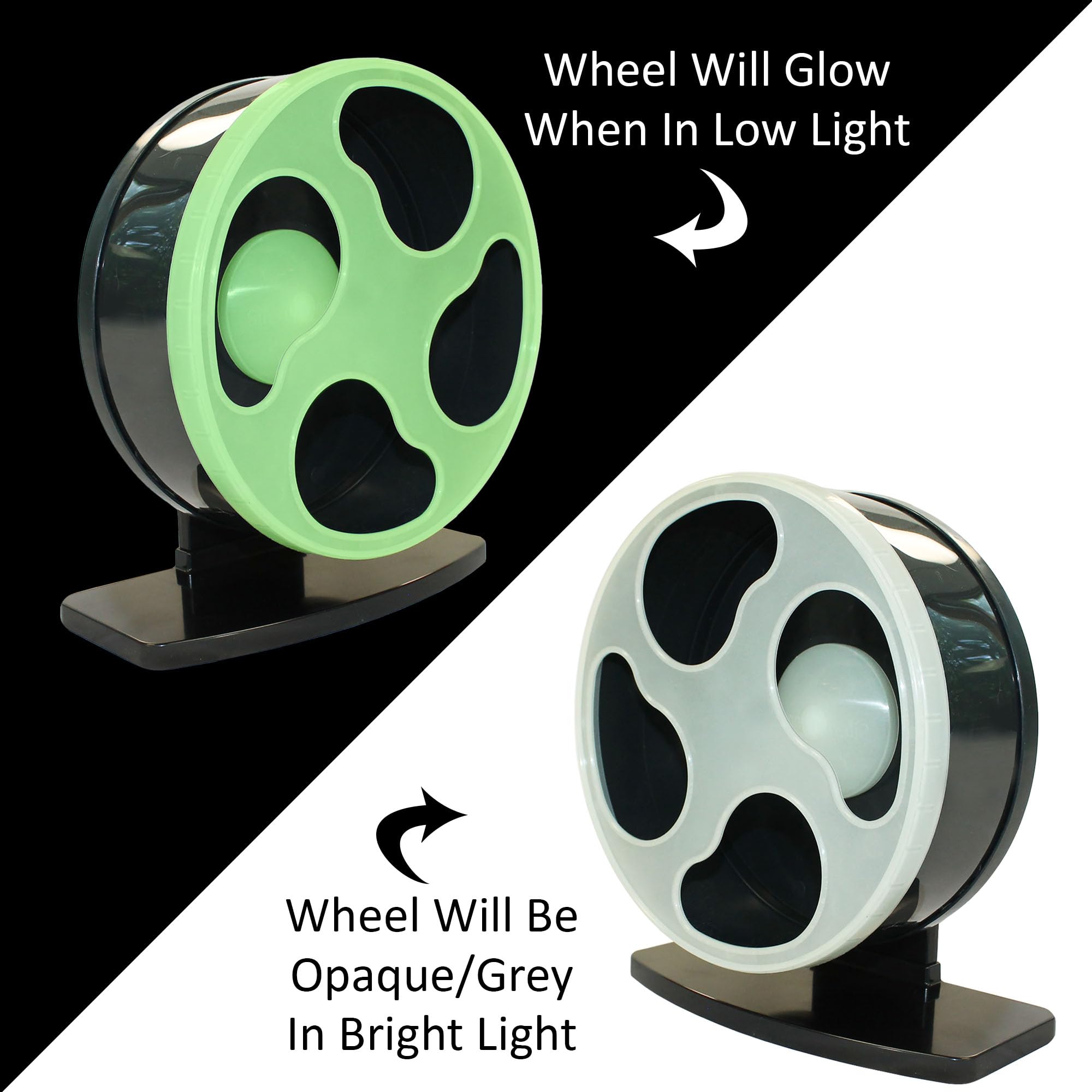Silent Runner- 9' Regular - Exercise Wheel + Stand + Cage Attachment (Glow In The Dark)
