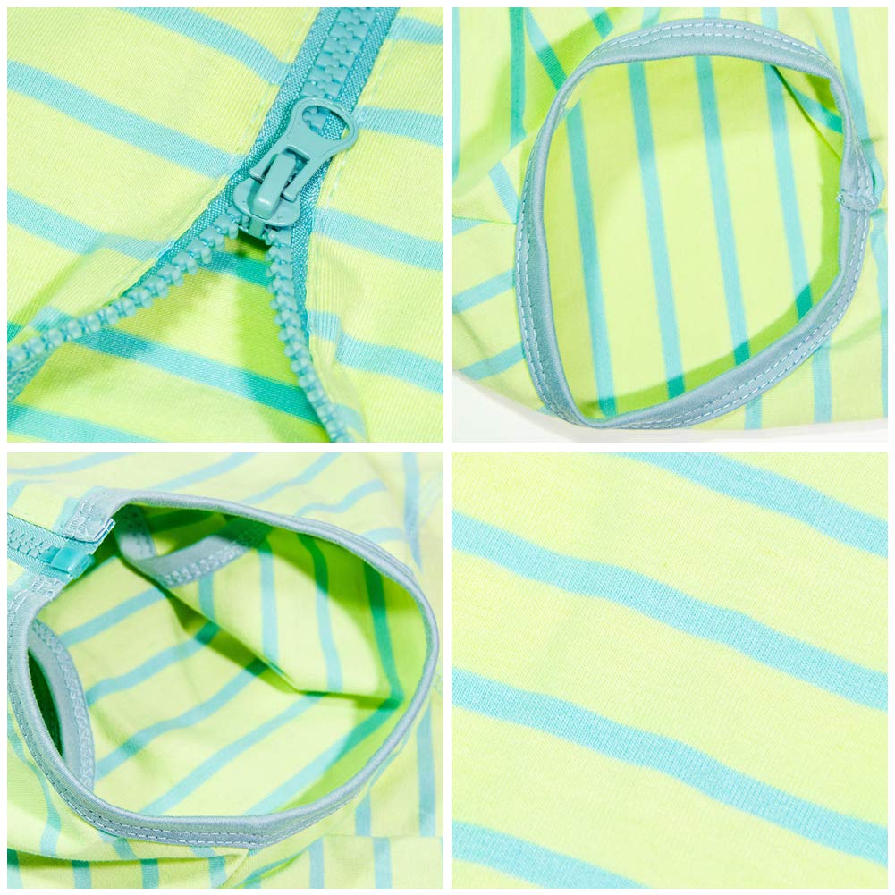 Dogs Recovery Suit Post Surgery Shirt For Female Male Dog, E-Collar Alternative Wound Protective Clothes (Green Stripe-Xl)