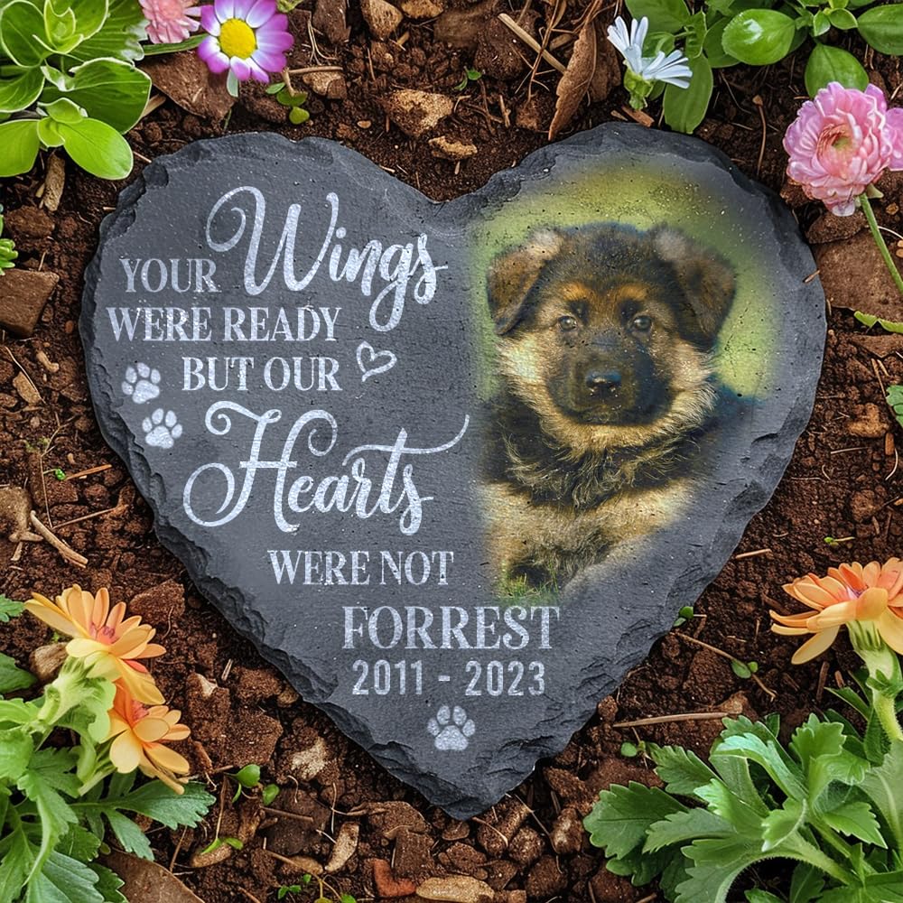 Famitrendz Personalized Dog & Cat Memorial Stones - Custom Photo Pet Memorial Gifts For Loss Of Dog Or Cat