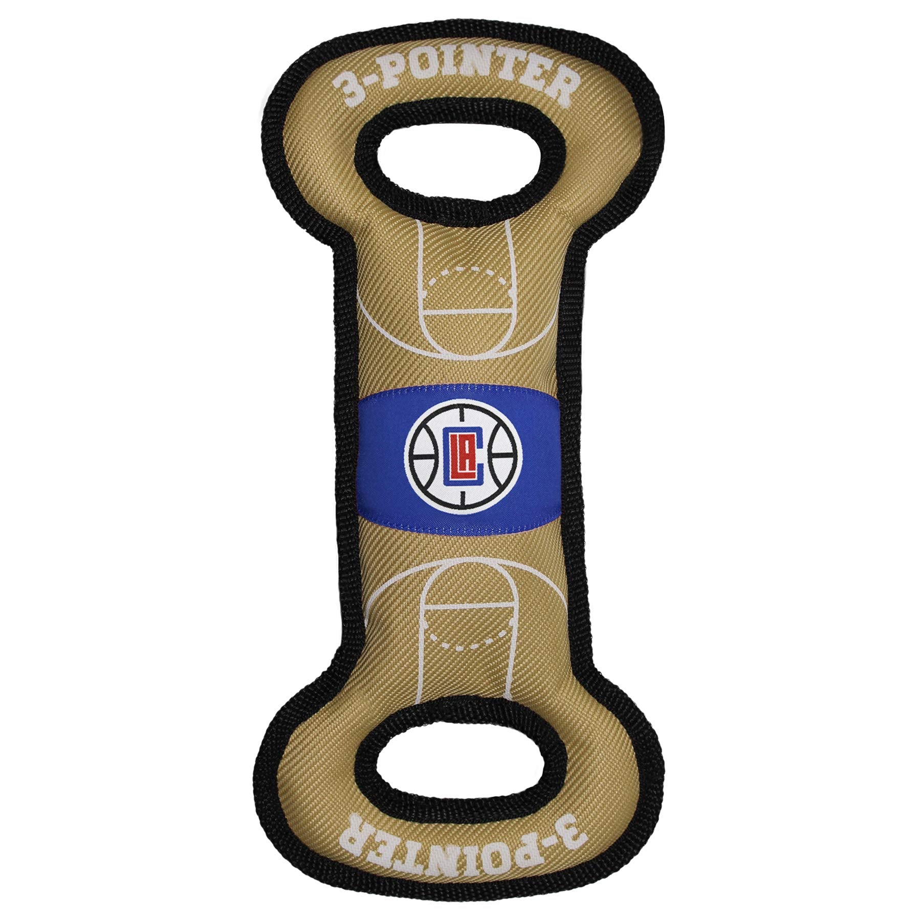 Pets First Tough Dog Bone Toy - With Basketbal Team Logo, Inner Squeaker & Heavy-Duty Trim Stitching.