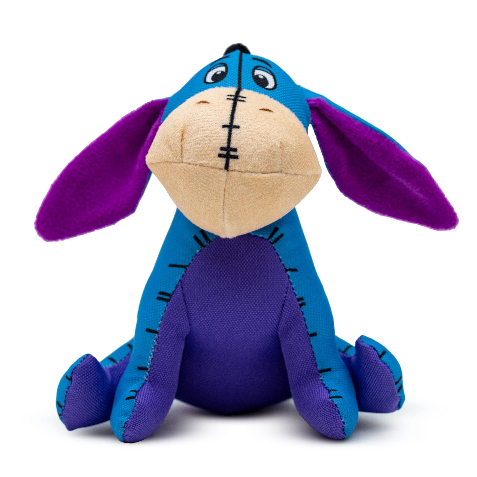 Buckle-Down Disney Dog Toy, Winnie The Pooh Eeyore Sitting Pose Blue Pet Toy, Ballistic Nylon Plush