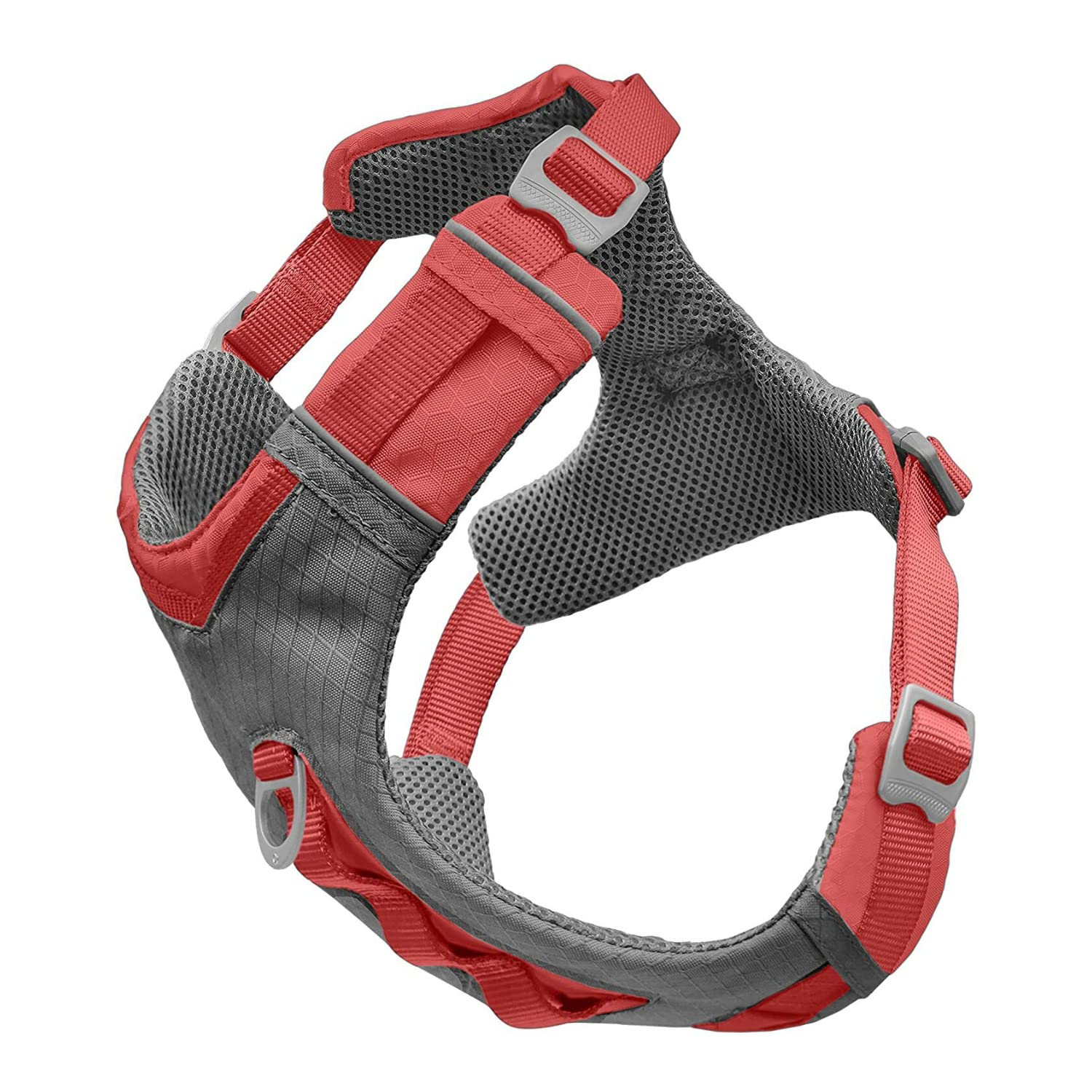 Kurgo Journey Air Dog Harness, Vest Harnesses For Dogs, Pet Hiking Harness For Running & Walking, Reflective, Padded, Includes Control Handle, No Pull Front Clip (Coral, X-Large)