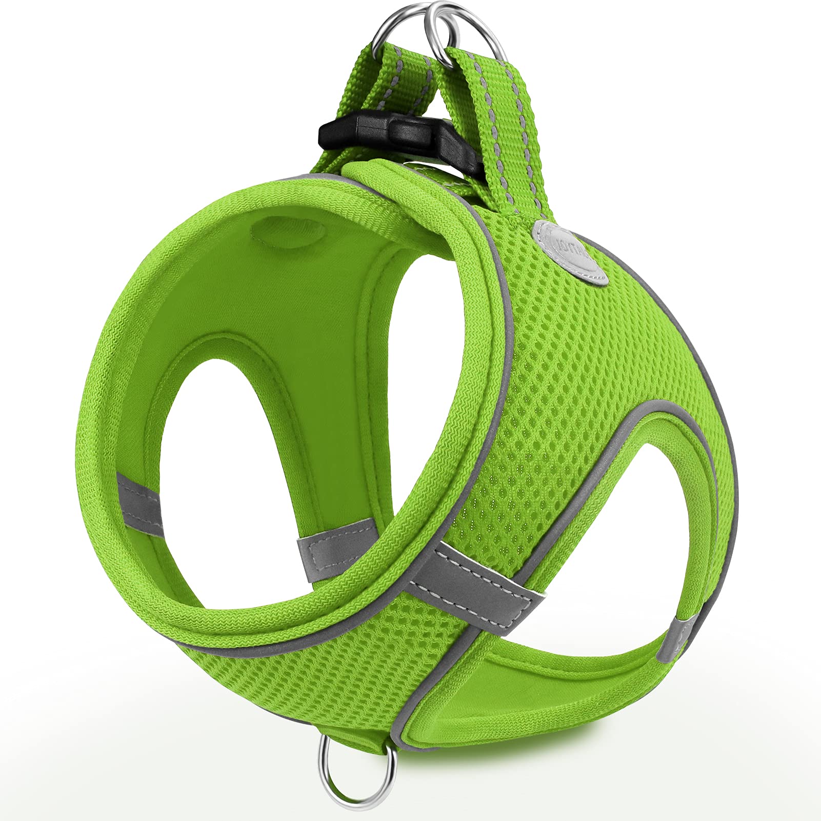 Joytale Small Dog Harness, Breathable Mesh Step-In Vest, Reflective Soft Padded Harnesses For Cats And Puppies Dogs, Green, Xxxs