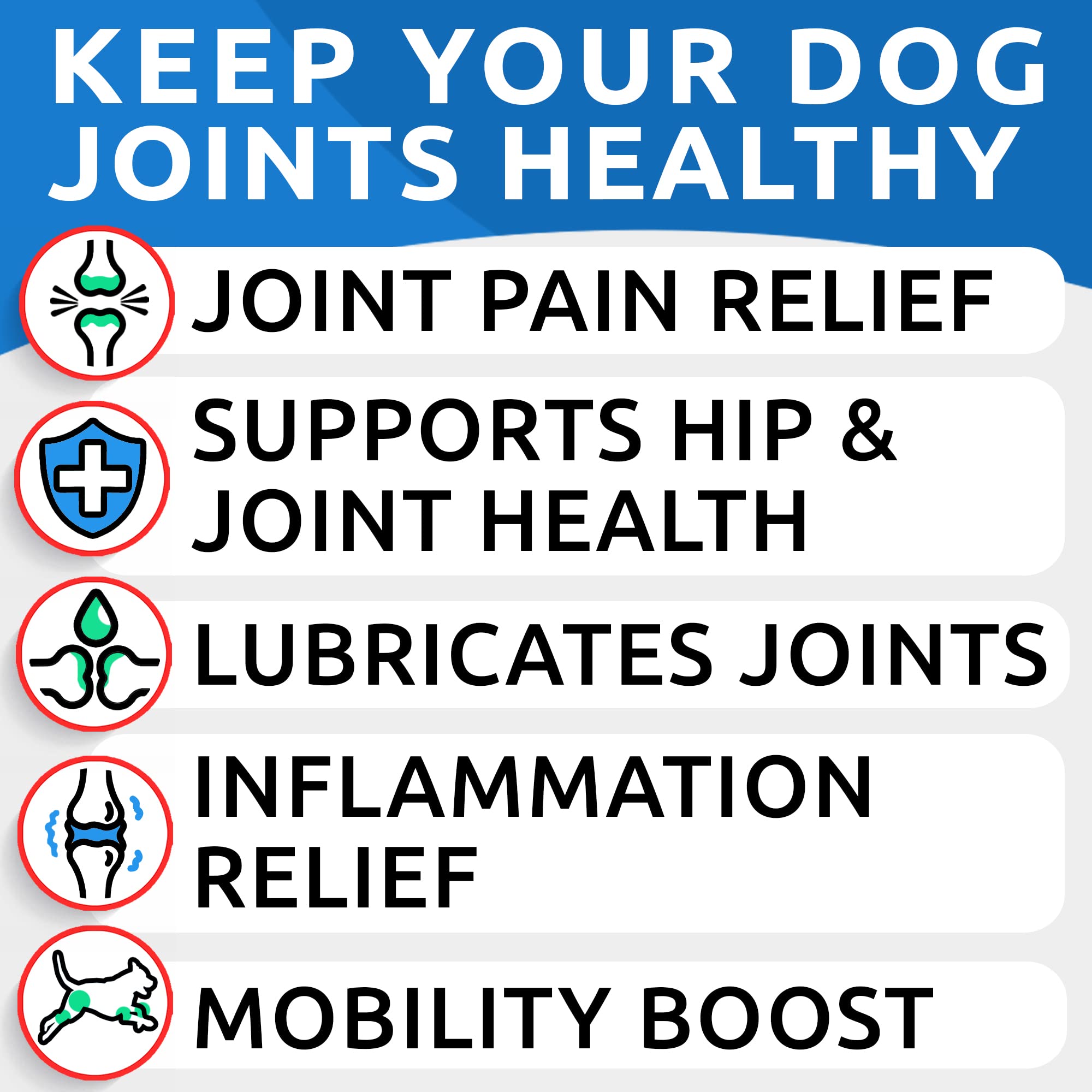 BARK&SPARK Glucosamine Chondroitin Dog Hip & Joint Supplement - Joint Pain Relief - Hip & Joint Chews - Joint Support Large & Sm