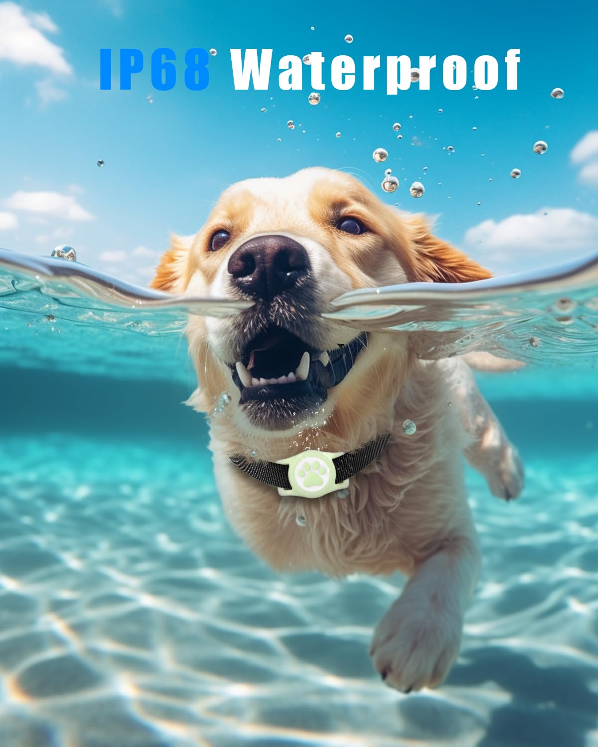Whoseid Ip68 Waterpoof Dog Airtag Holder, Stretchy Silicone Full Body Covered Apple Air Tag Holder For Dog Cat Collar Fit All Wi