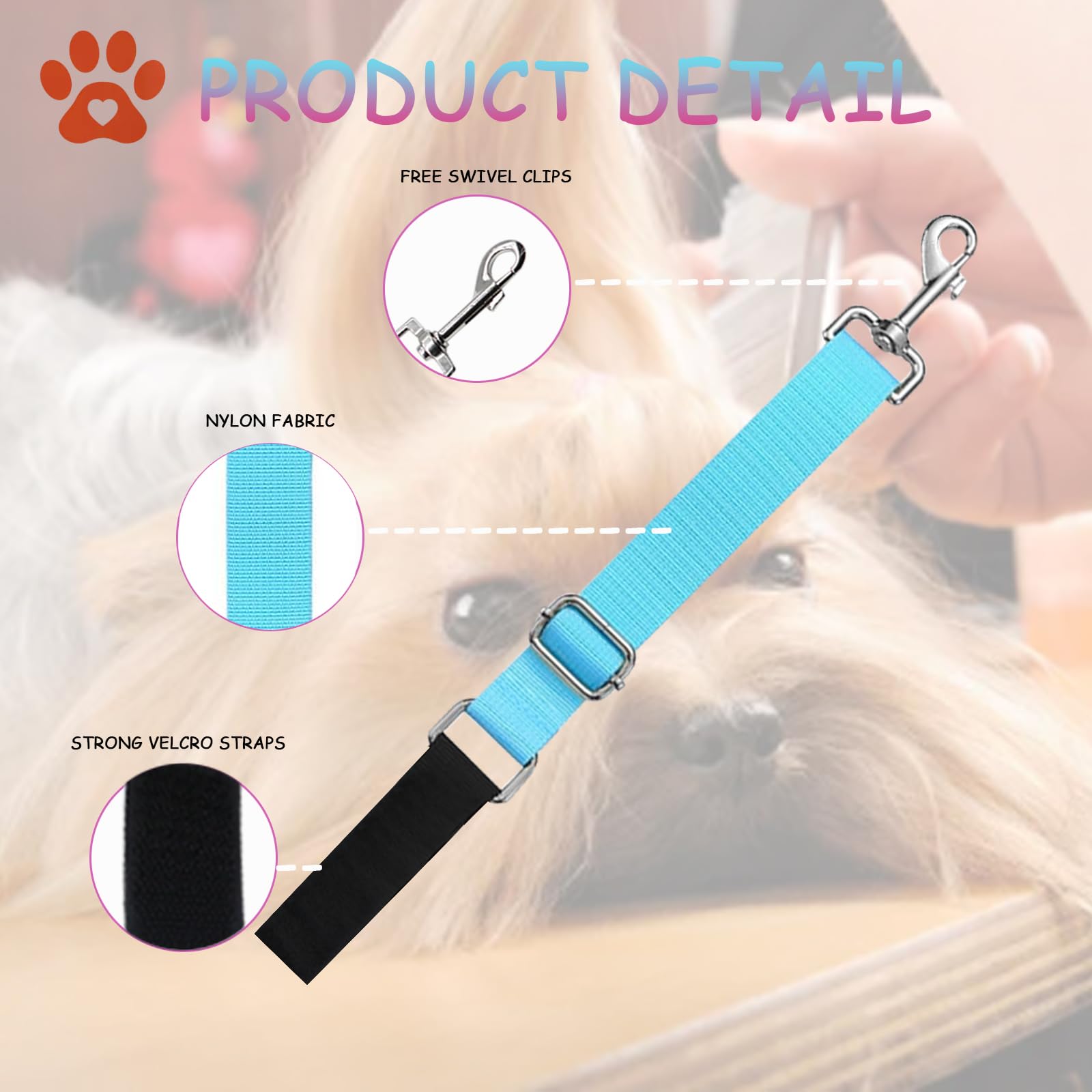 Cuteabc Pet Dog Grooming Arm Accessories, 2 Pcs Stable Grooming Arm Extender,Extension Strap Groomers Helper Grooming Loop,Dog G
