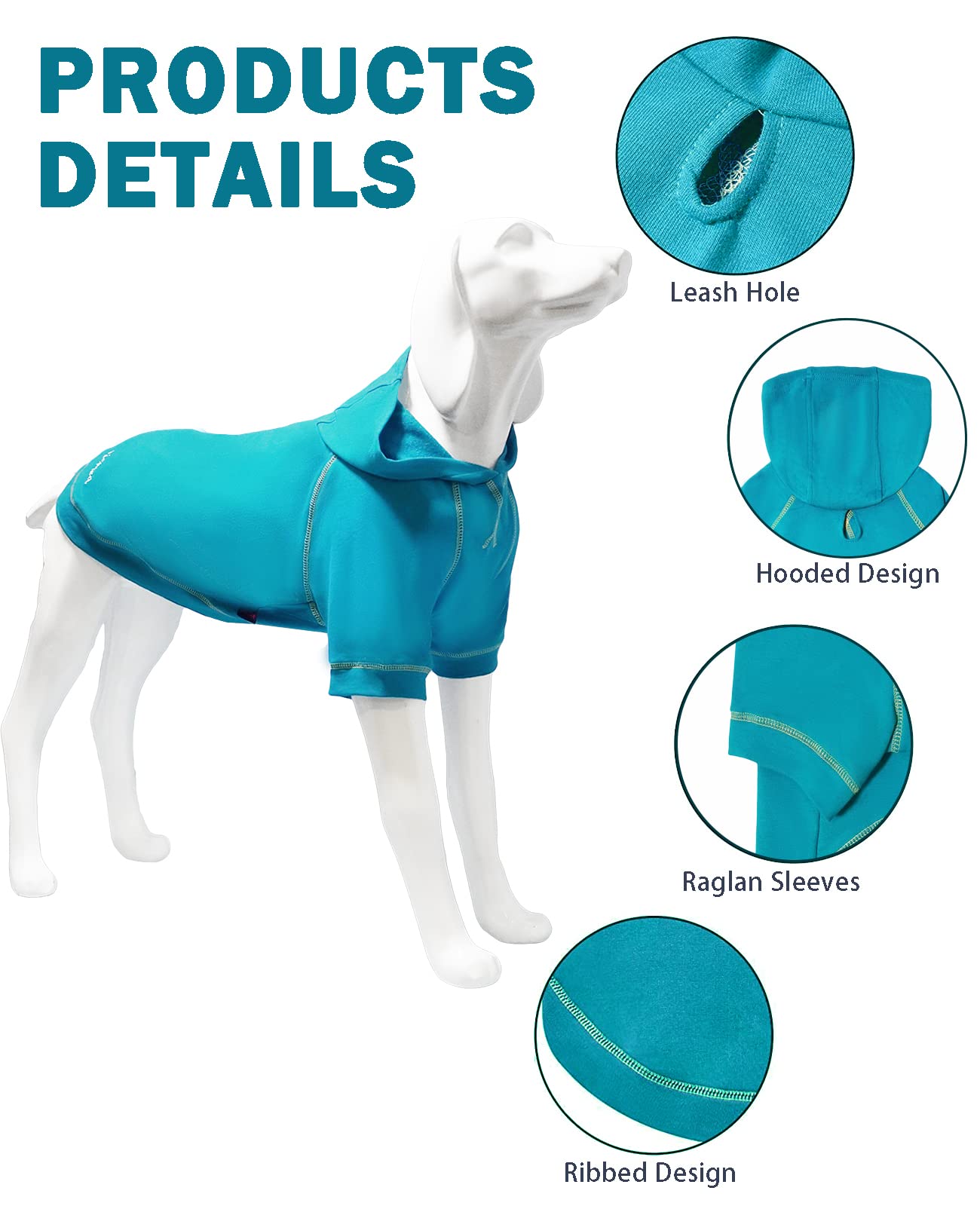 Kickred Basic Dog Hoodie Sweatshirts, Pet Clothes Hoodies Sweater With Hat And Leash Hole, Soft Cotton Outfit Coat For Small Medium Large Dogs