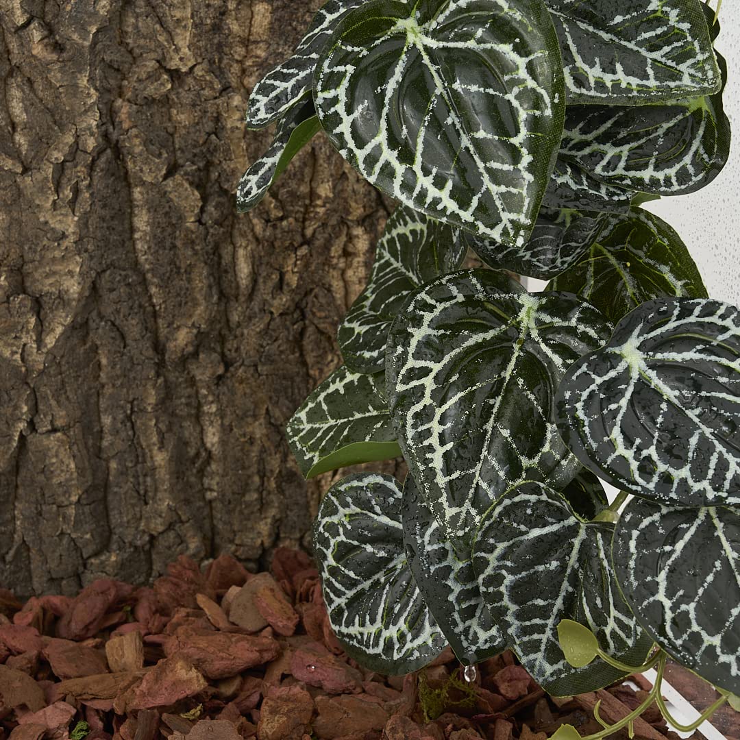 Woledoe Reptile Plants For Terrarium, Amphibian Habitat Decor Artificial Hanging Plants With Suction Cup - Fake Anthurium Crysta