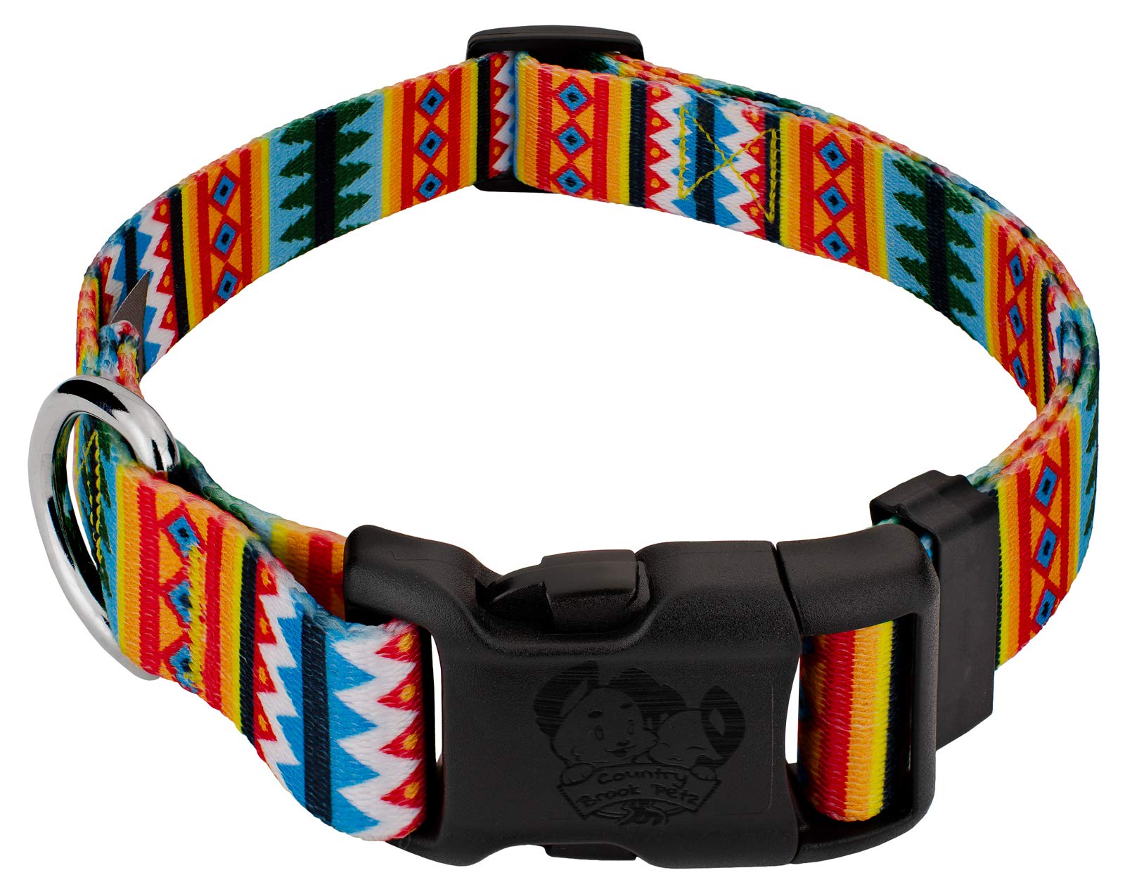 Country Brook Petz - Deluxe Summer Pines Dog Collar - Made In The U.S.A. - Country And Western Collection Featuring Rustic Desig
