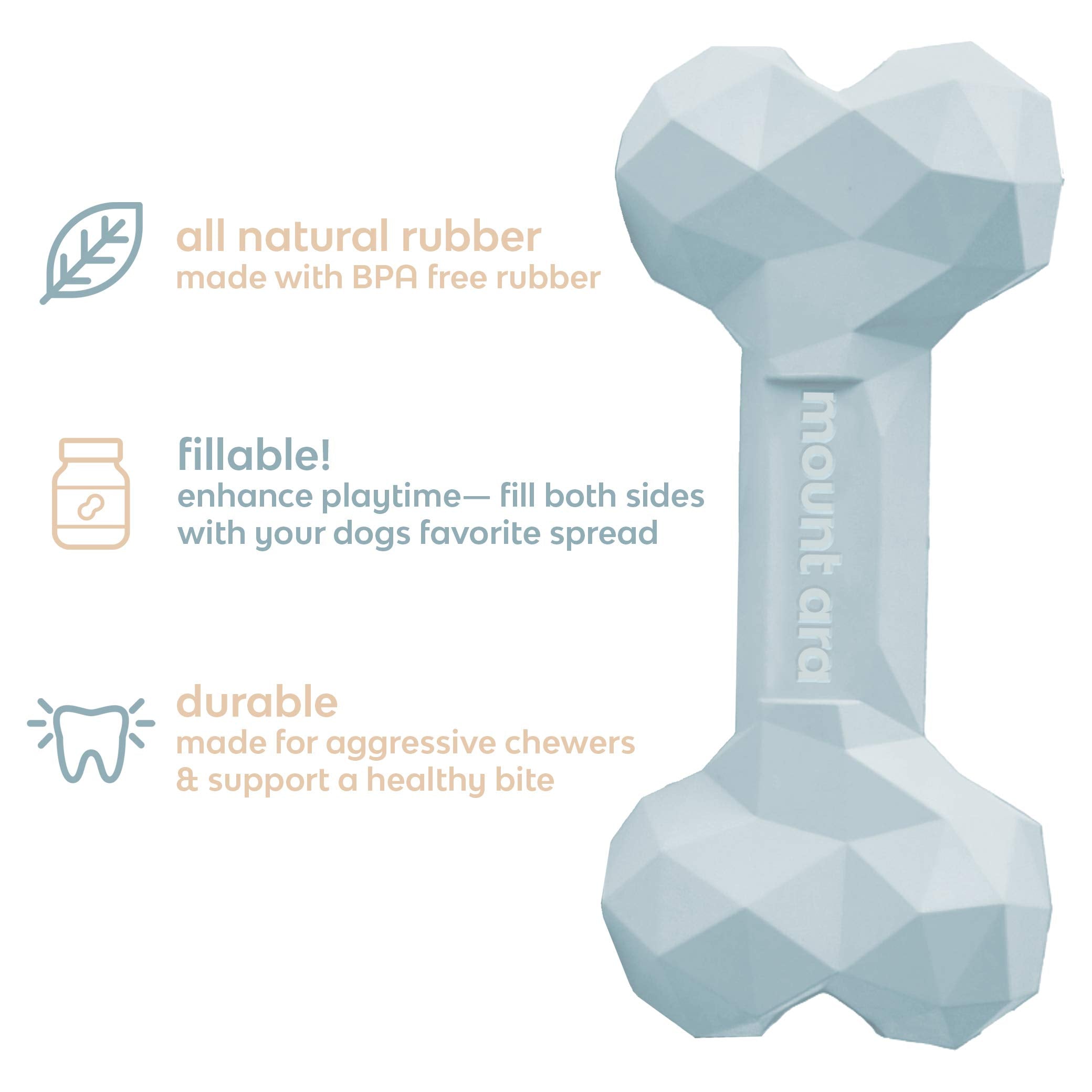 chill by mount ara Super BITE | Natural Rubber Fillable Chew Toy for Dogs | Tough and Durable | Designed for Aggressive Chewers