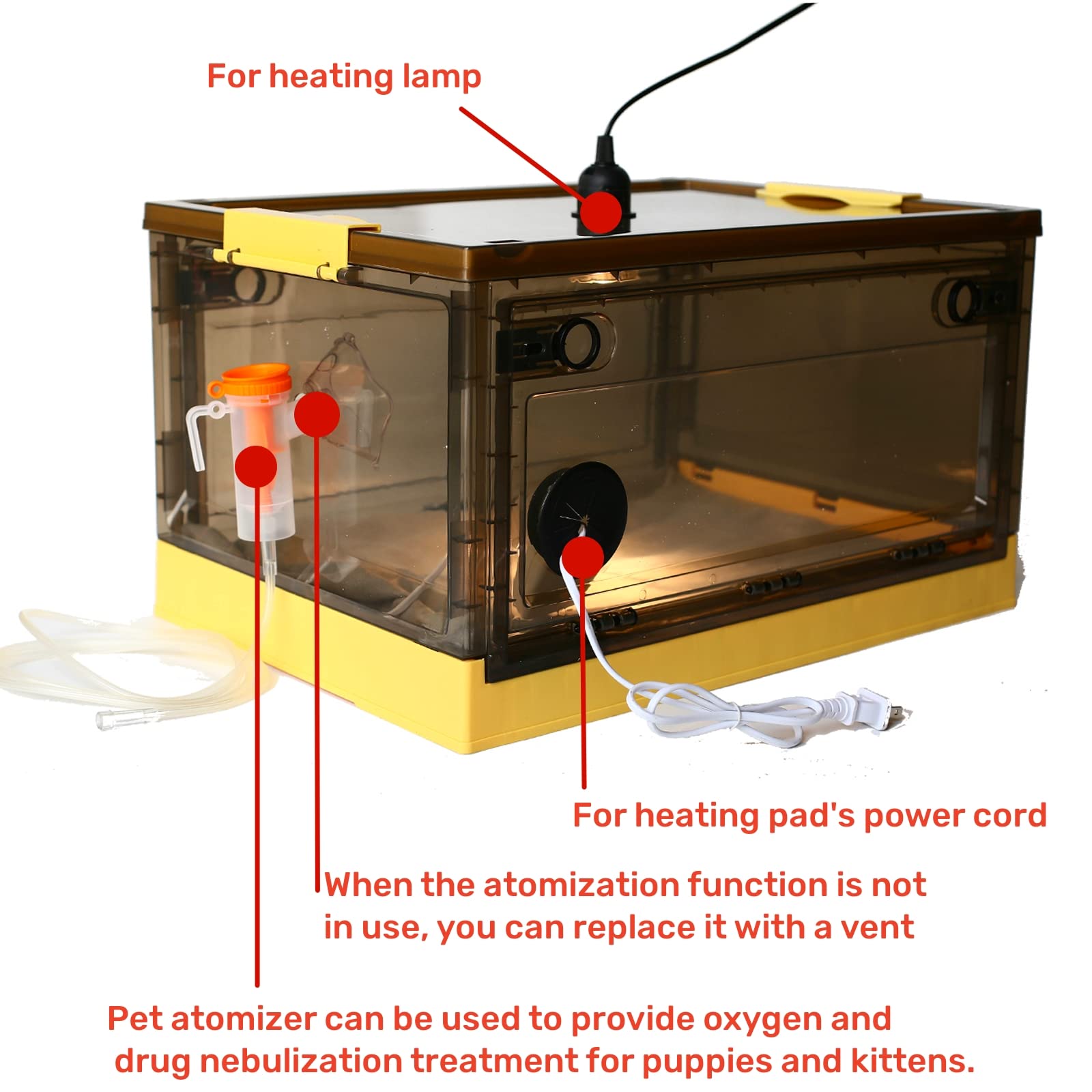 Incubator for Puppies, Kitten Incubator, Puppy Incubator with Pad, Whelping Collars, Puppy Feeding Tube, 6 Charts for Pets Info