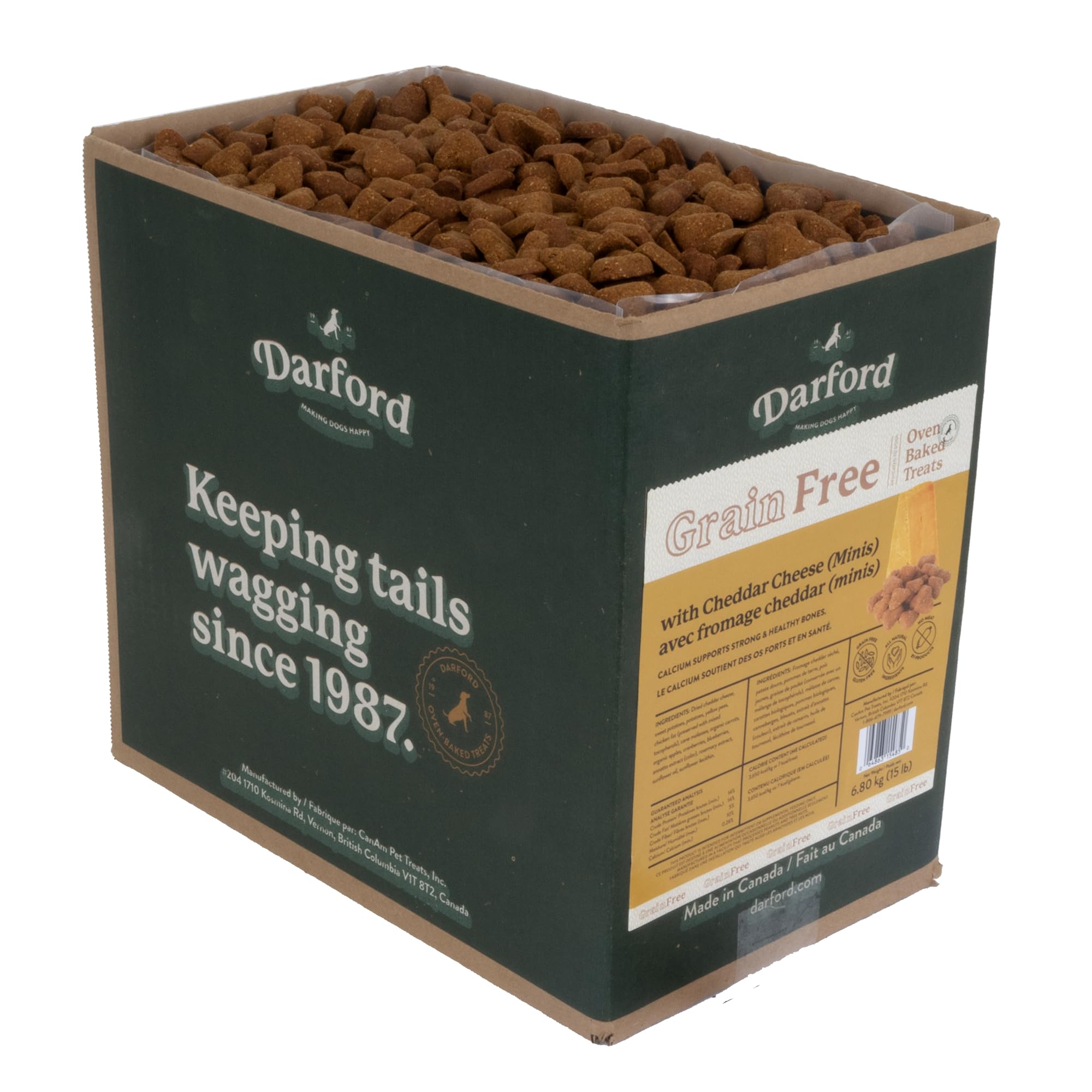 Grain Free Cheddar Cheese Minis Heart Recipe Dog Treats, 15 lb