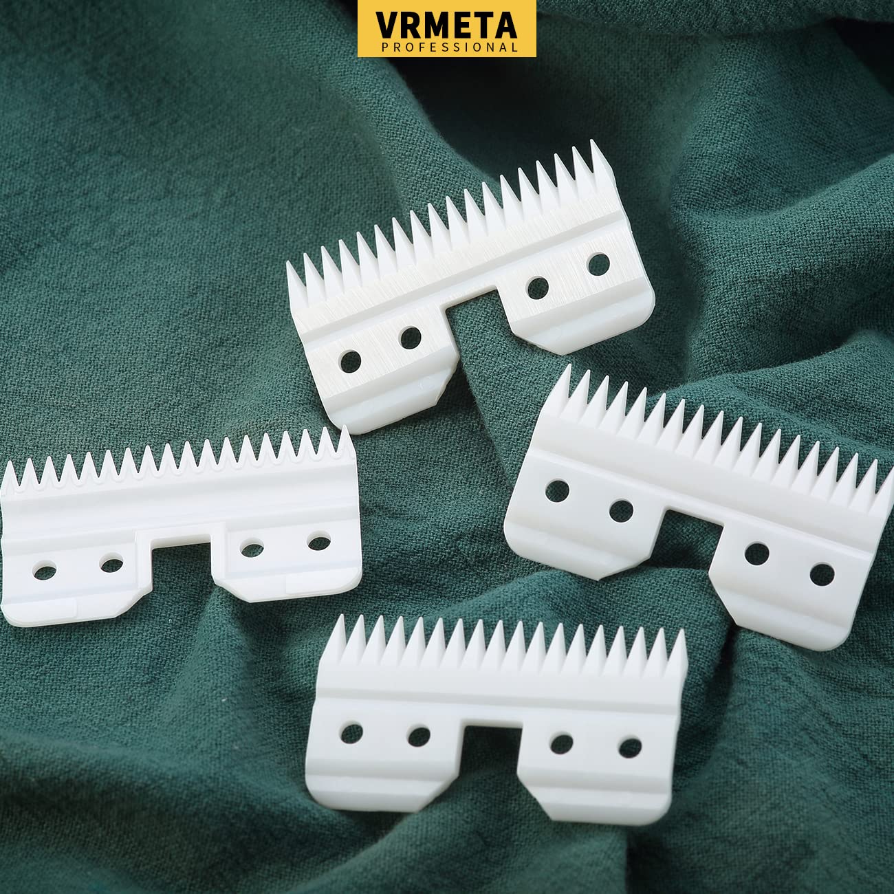 Vrmeta 4 Pcs Fast Feed Ceramic Blades Fit Oster Fast Feed Clipper Oster A5 Fast Feed Ceramic Cutters Blade Fast Feed Replacement Blade Fit Wahl Km Series