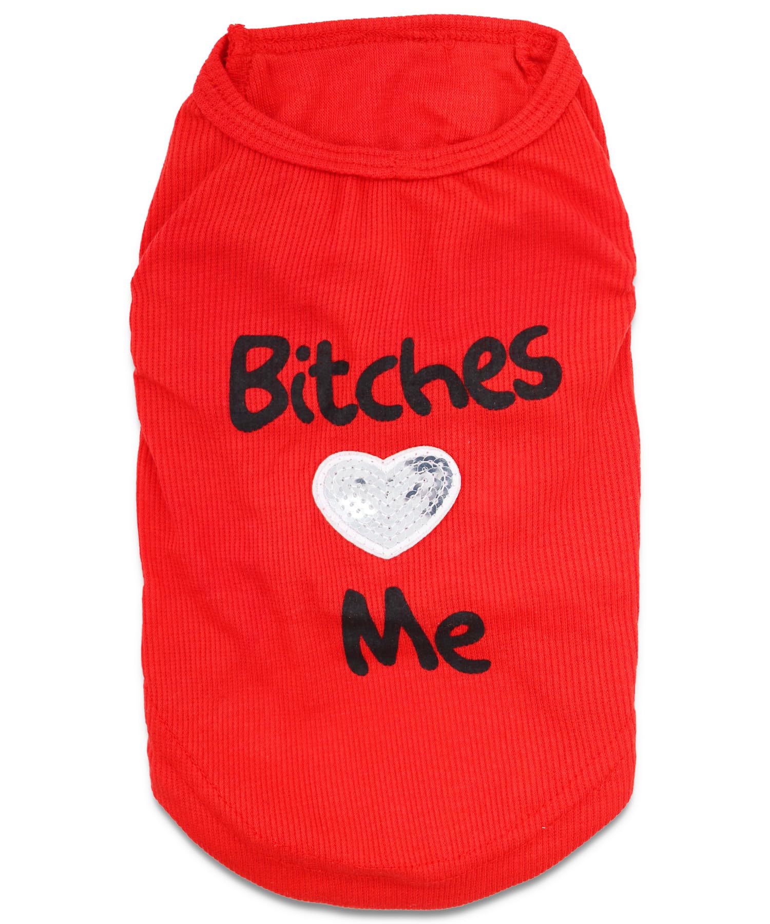 Droolingdog Pet Clothes Bitches Love Me Dog Shirt For Cats And Small Dogs, Xs, Red