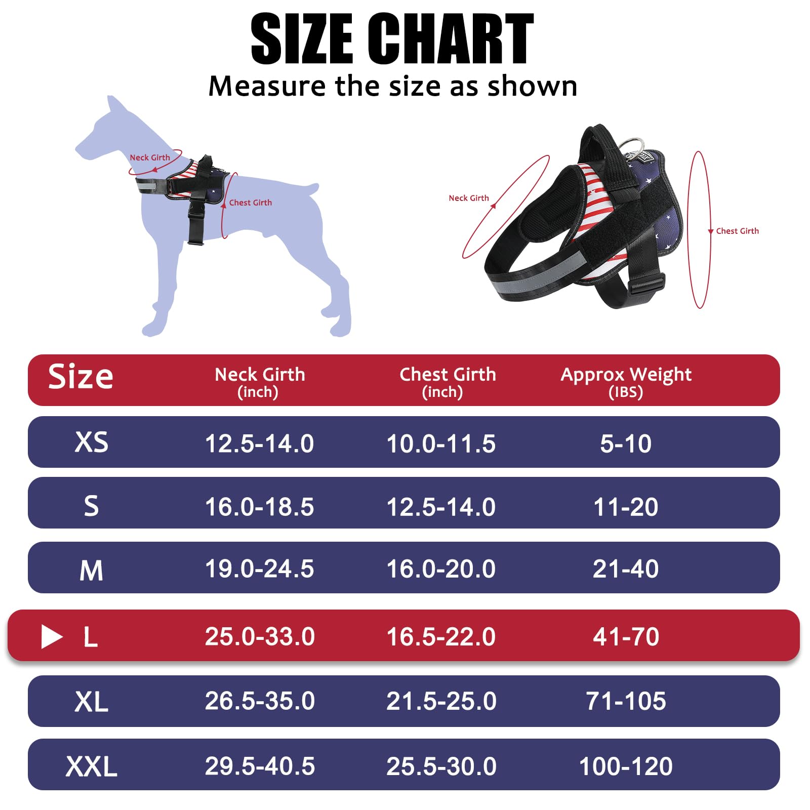 Bolux Dog Harness, No-Pull Reflective Dog Vest, Breathable Adjustable Pet Harness With Handle For Outdoor Walking - No More Pulling, Tugging Or Choking (Flag, Xx-Large)