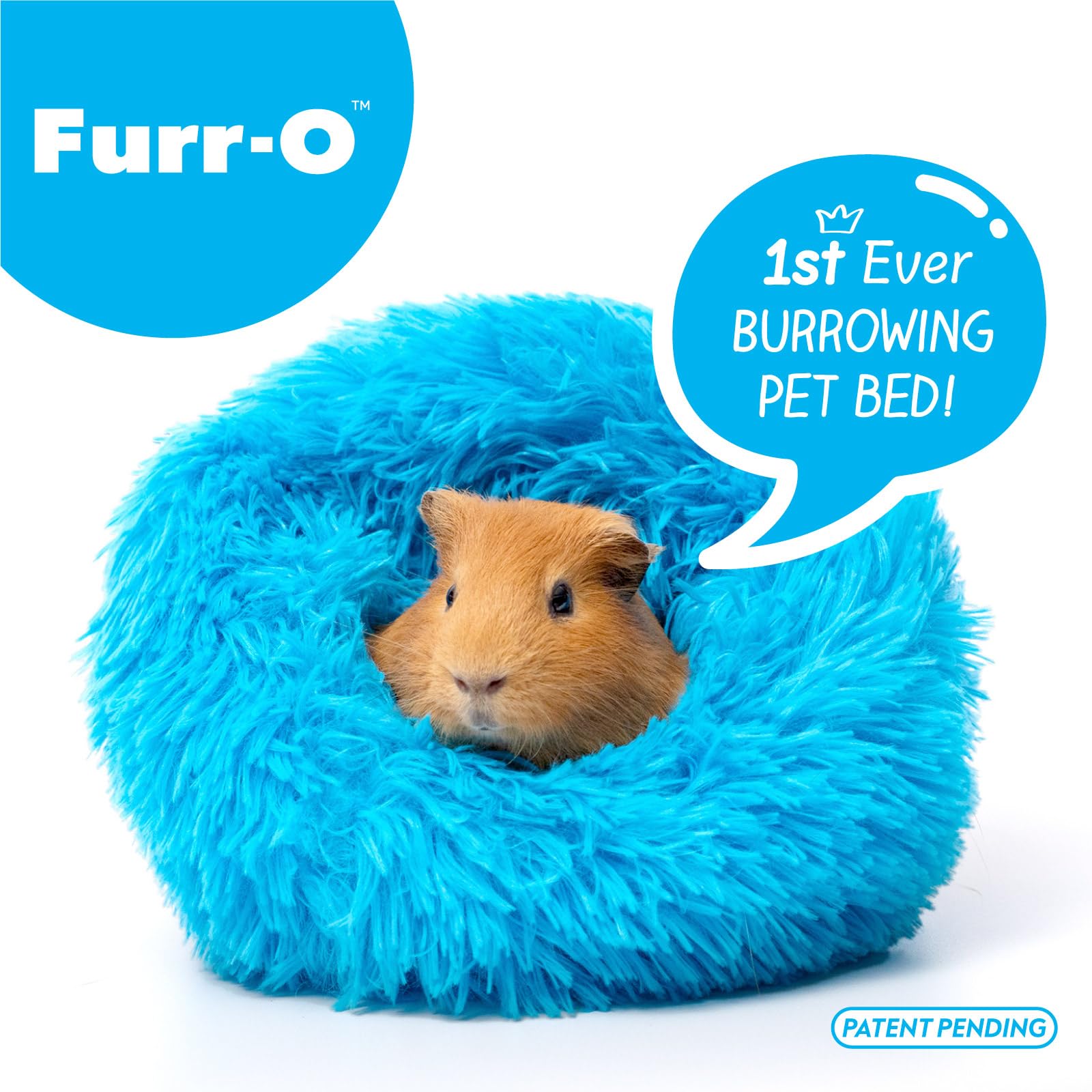 Paw Inspired Furr-O Burrowing Pet Bed For Guinea Pigs And Other Small Animals (Blue)