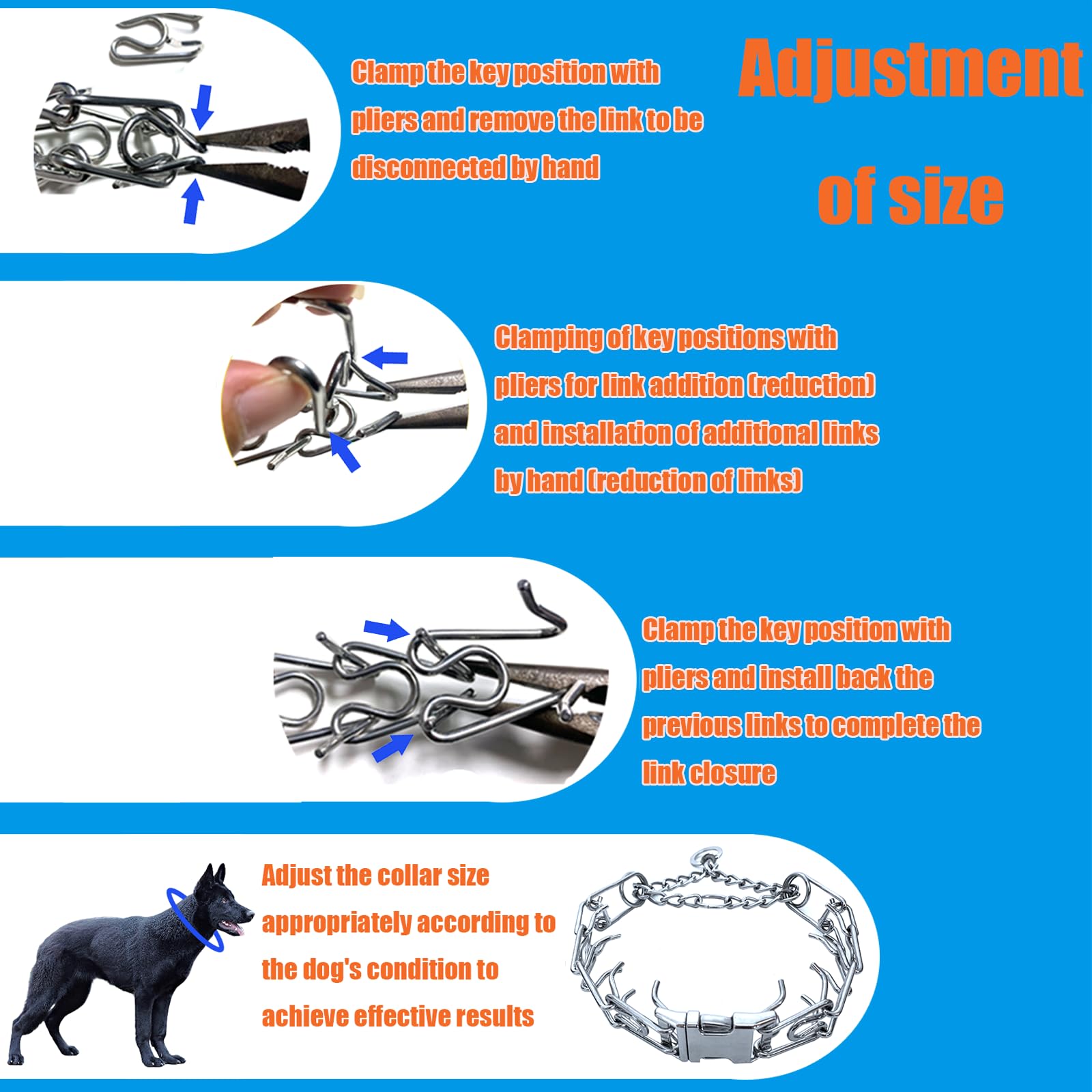 Dog Collar, Adjustable Dog Collar With Comfort Cap For Collars Of Small, Medium And Large Dogs(Xl(21-24'' Neck, 4.0Mm), Silver)