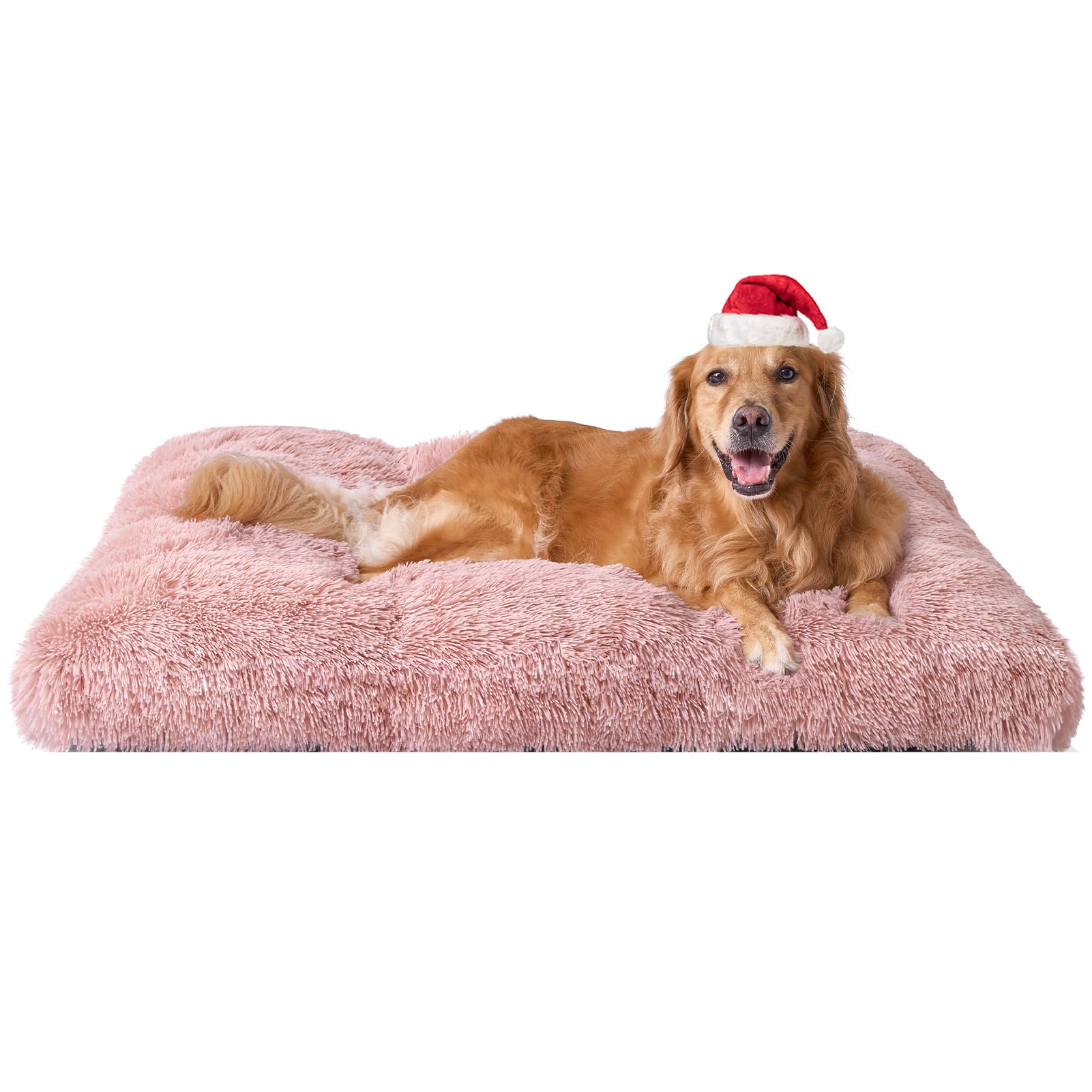 Eheyciga Fluffy Dog Crate Bed For Extra Large Dogs, Plush Faux Fur Dog Crate Pad, Calming Anti Anxiety Xl Dog Bed For Crate, Was