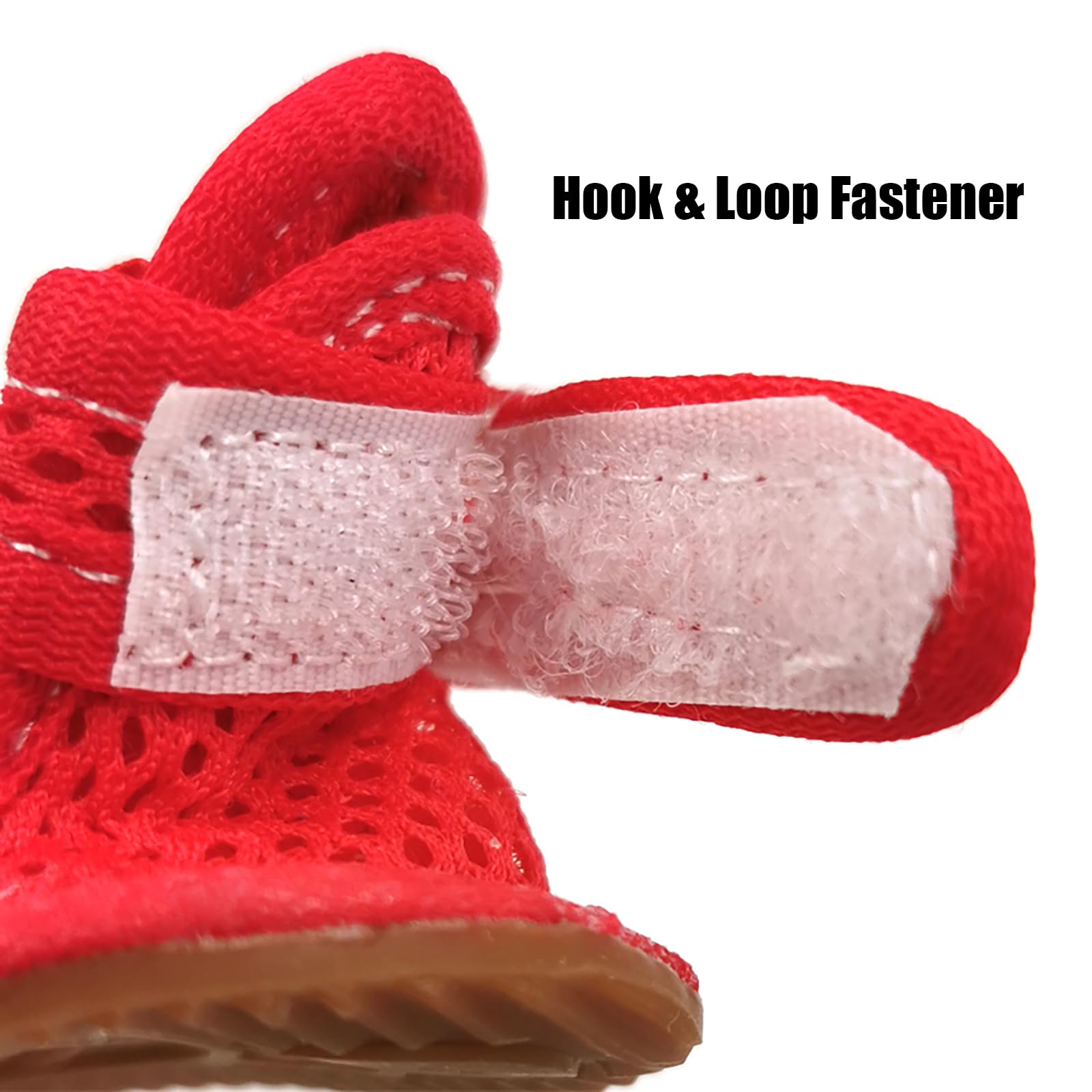 Breathable Mesh Dog Sandals For Summer, Puppy Paw Protectors, Outdoor Pet Sandals For Small Dogs Red Size 5