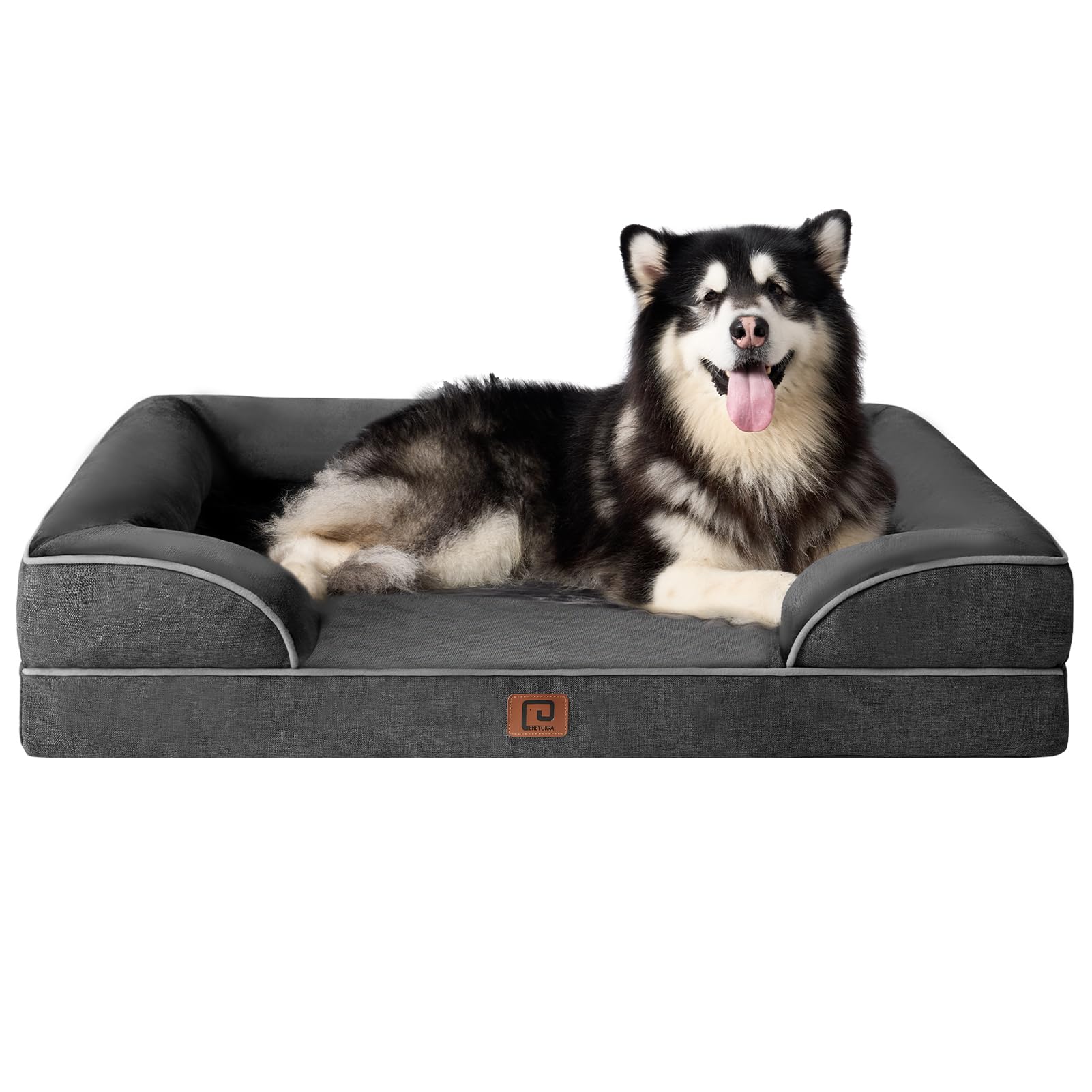 Eheyciga Orthopedic Dog Beds For Extra Large Dogs, Waterproof Memory Foam Xxl Pet Bed With Sides, Non-Slip Bottom And Egg-Crate 
