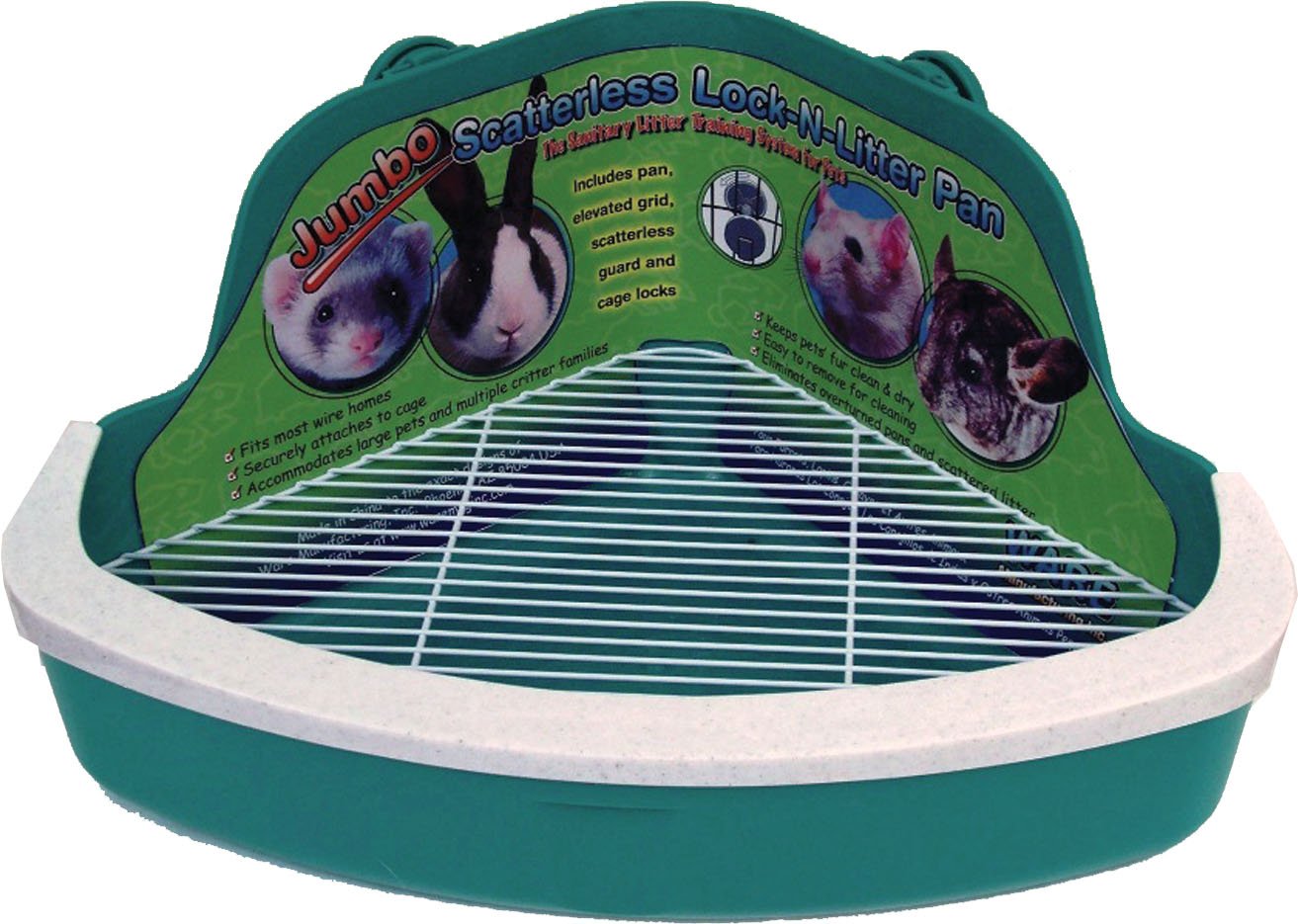 Ware Manufacturing Plastic Scatterless Lock-N-Litter Bigger Pet Pan, Jumbo - Colors May Vary