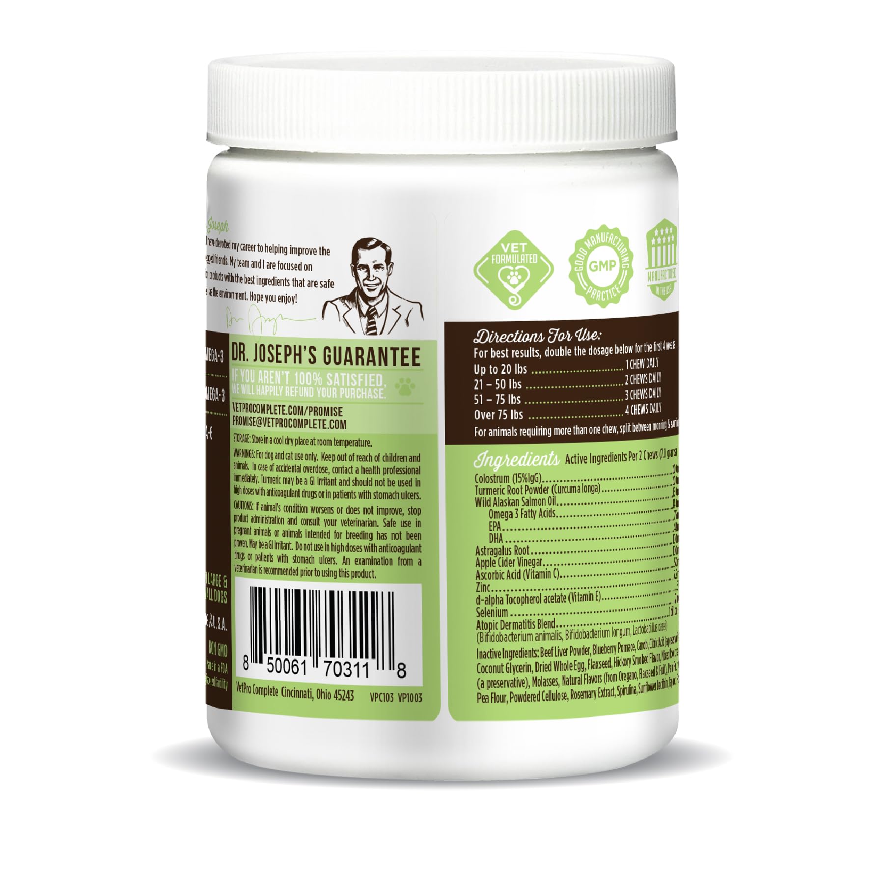 VetPro Advanced Allergy and Itch Support for Dogs - Supports Seasonal Allergies, Itchy Skin, & Immunity - Enhanced with Salmon O
