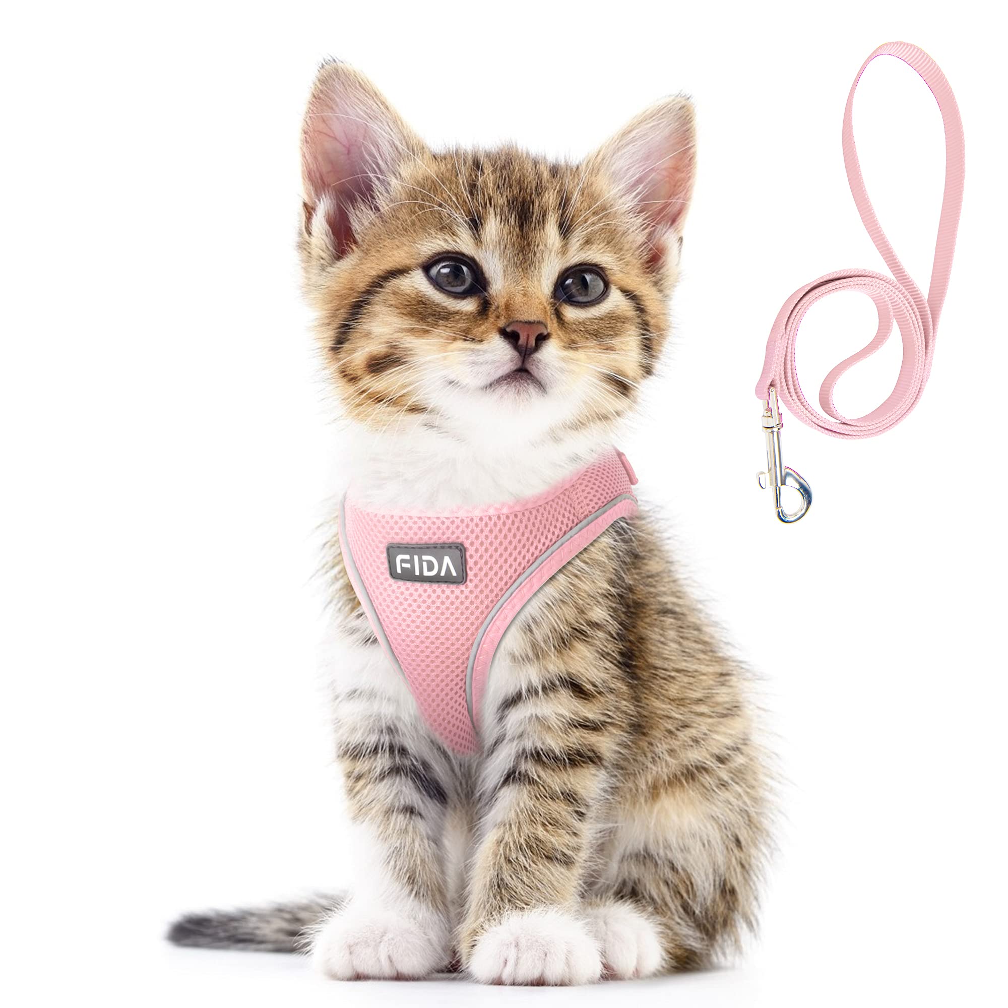Fida Comfy Dog Harness with Leash, Cat Vest Harness Escape Proof, Breathable Lightweight Soft Mesh, Adjustable Reflective Step-i