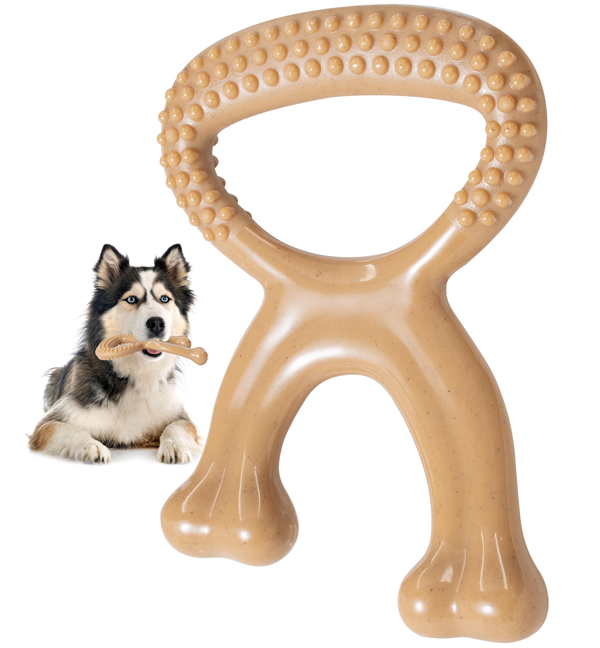 IPTPAS Durable Dog Chew Toy for Aggressive Chewers, Indestructible Nylon Bone Dental Care Teeth Cleaning Chew Toy for Small, Med