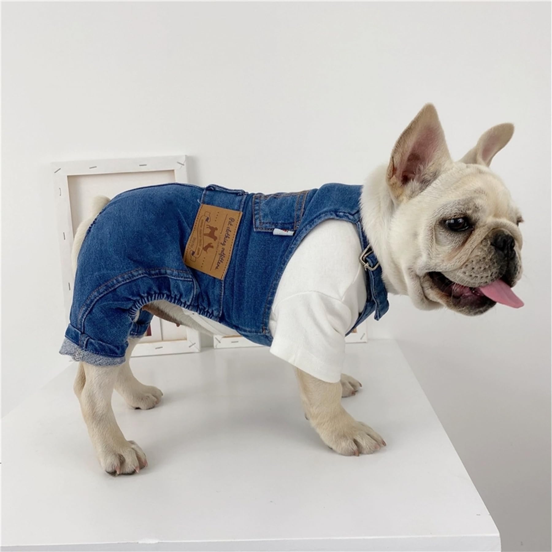Rbenxia 1 Piece Of Dog Denim Shirts Puppy Jean Jacket Sling Jumpsuit Costumes Pet Jean Overalls Dog Pants Outfits For Small Pupp