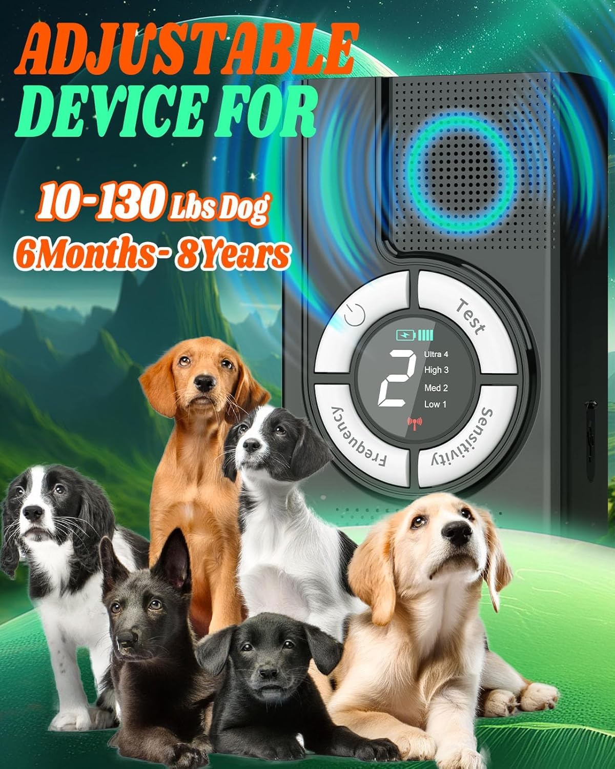 Anti Barking Device, 1500 mAh Rechargeable Ultrasonic Dog Barking Deterrent Devices Safe for Dogs, 2-in-1 Dog Barking Control De