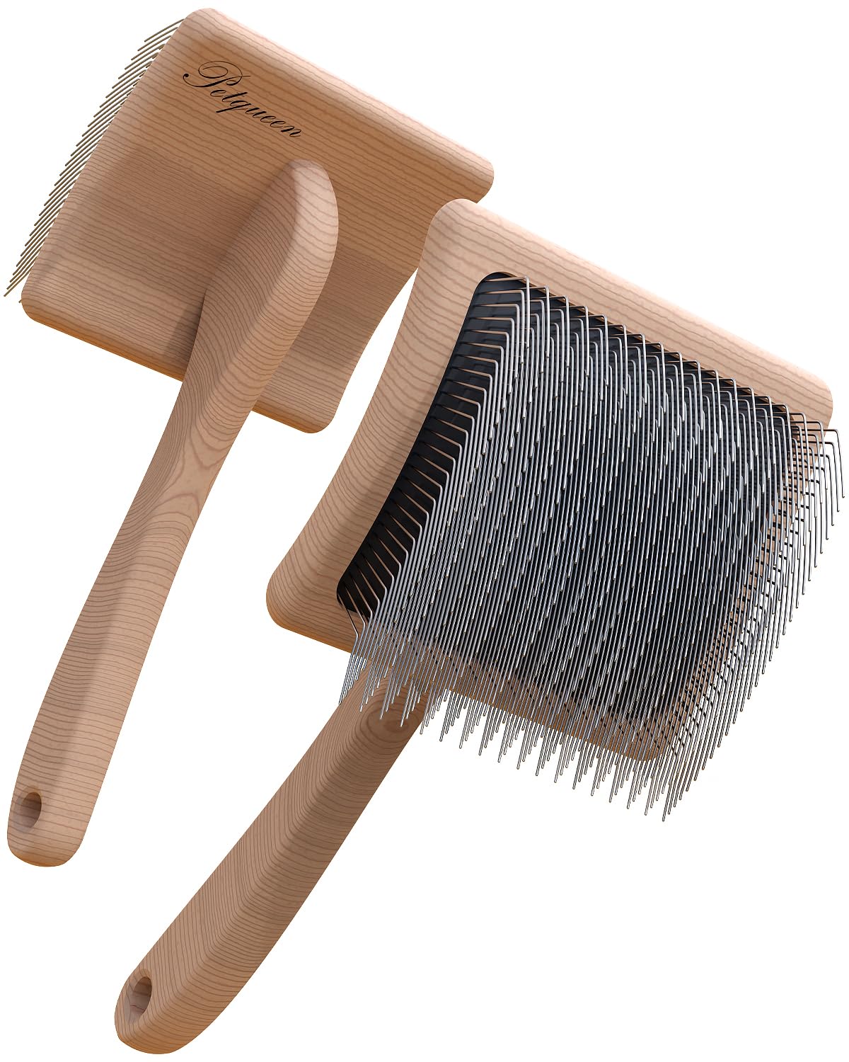 Petqueen Dog Slicker Brush, Large Dog Brush, Professional Doodles Brush, for Poodles, Goldendoodles and Labradoodles, Easy to Re